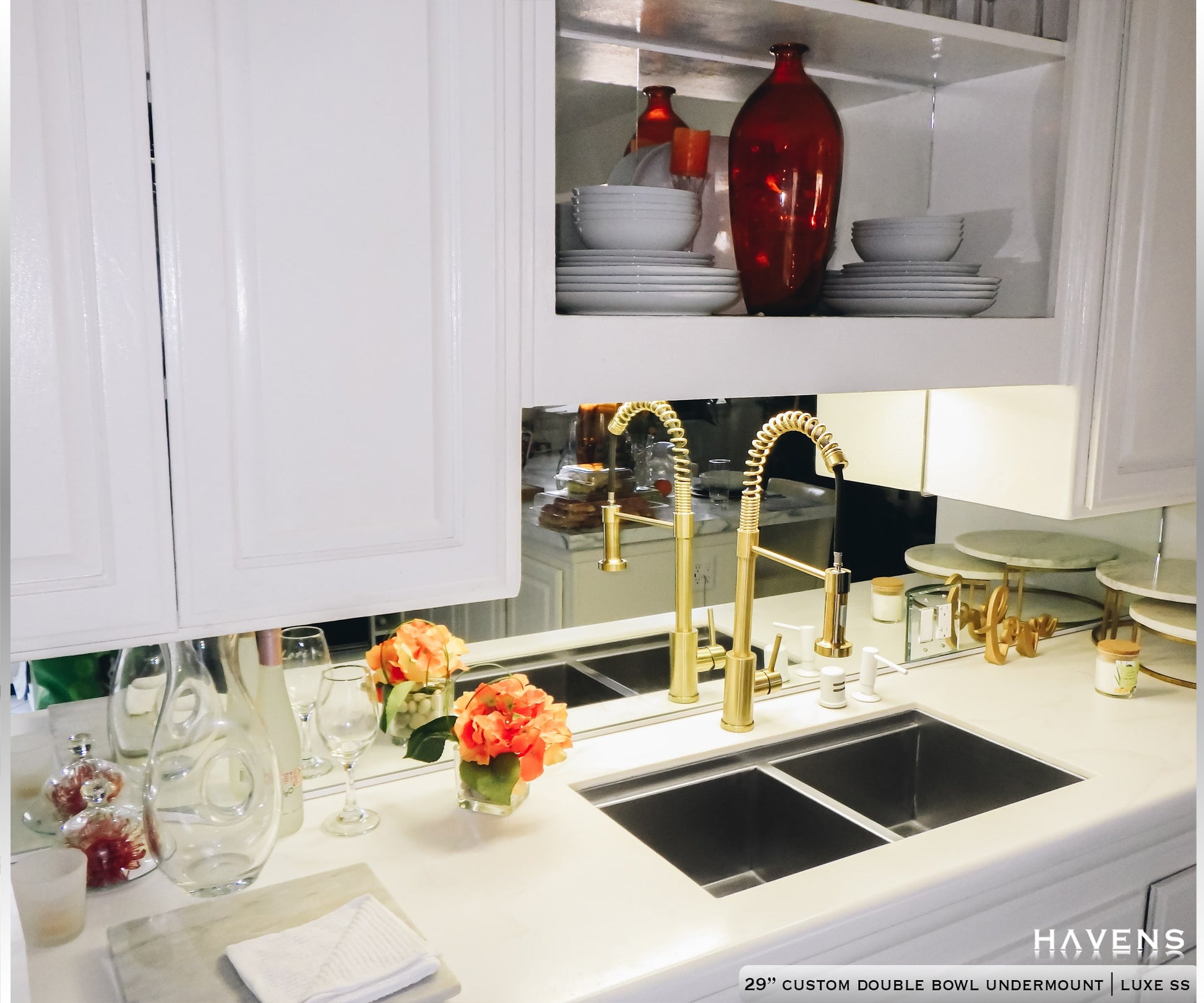 Double-Bowl Sink - Stainless Steel - Havens | Luxury Metals