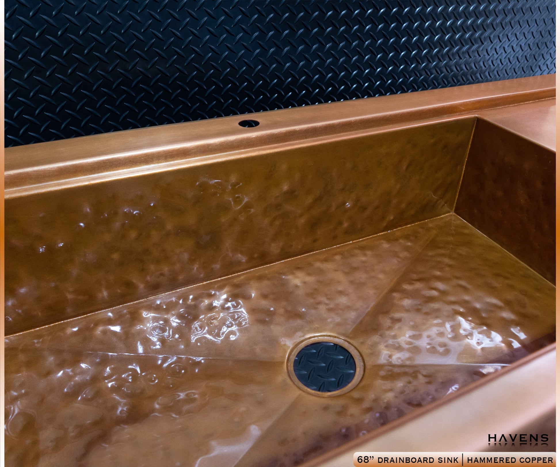 Custom Double Drainboard Sink - Pure Copper - Havens | Luxury Metals