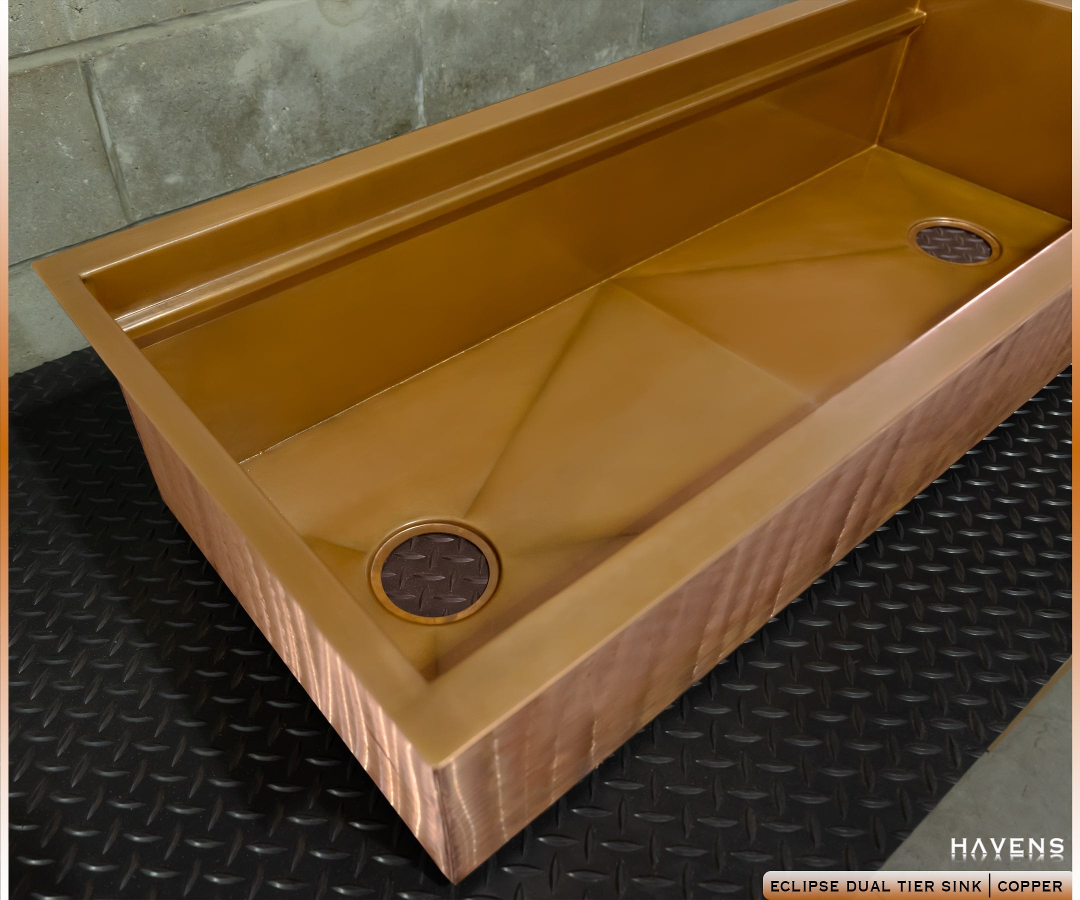 Eclipse Dual-Tier Sink - Pure Copper - Havens | Luxury Metals