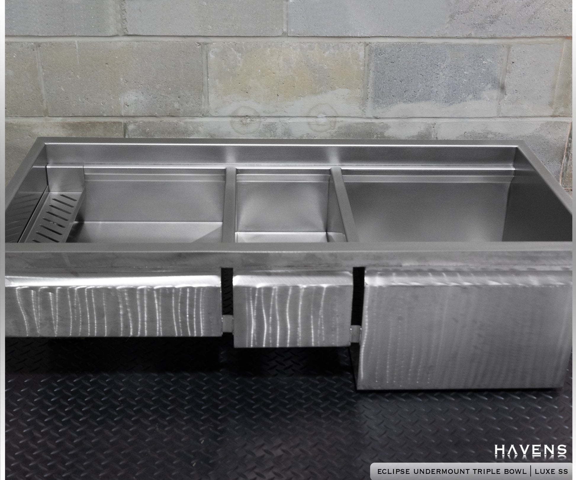 Triple Bowl Sink - Stainless Steel - Havens | Luxury Metals