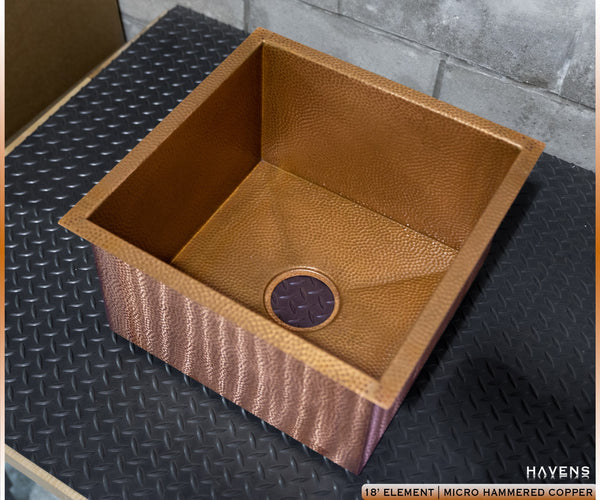 Stunning Exterior Hammered Brass Sink Smooth Finish Inside