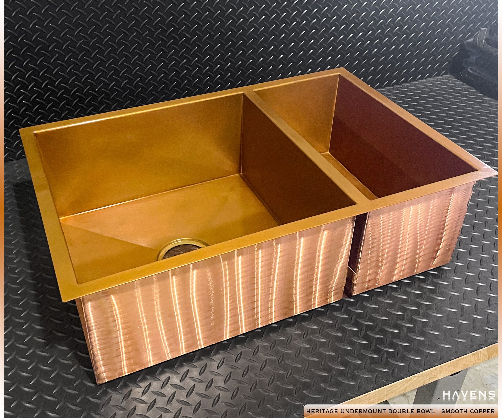 Heritage Double Bowl Sink - Pure Copper