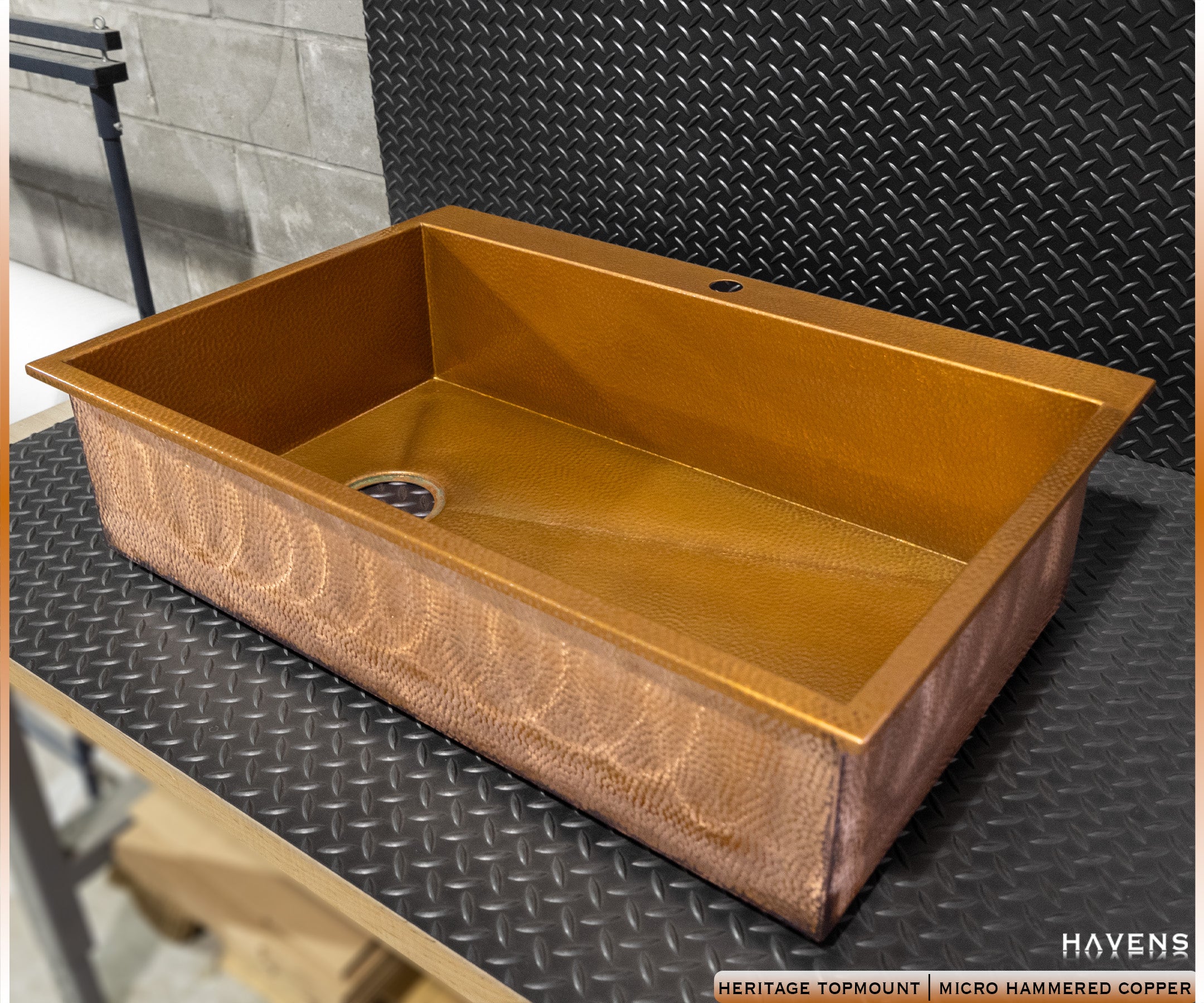 Custom Topmount Sink - Pure Copper - Havens | Luxury Metals