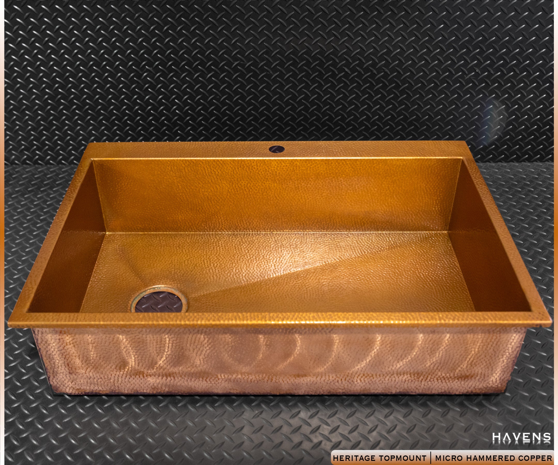Custom Topmount Sink - Pure Copper - Havens | Luxury Metals