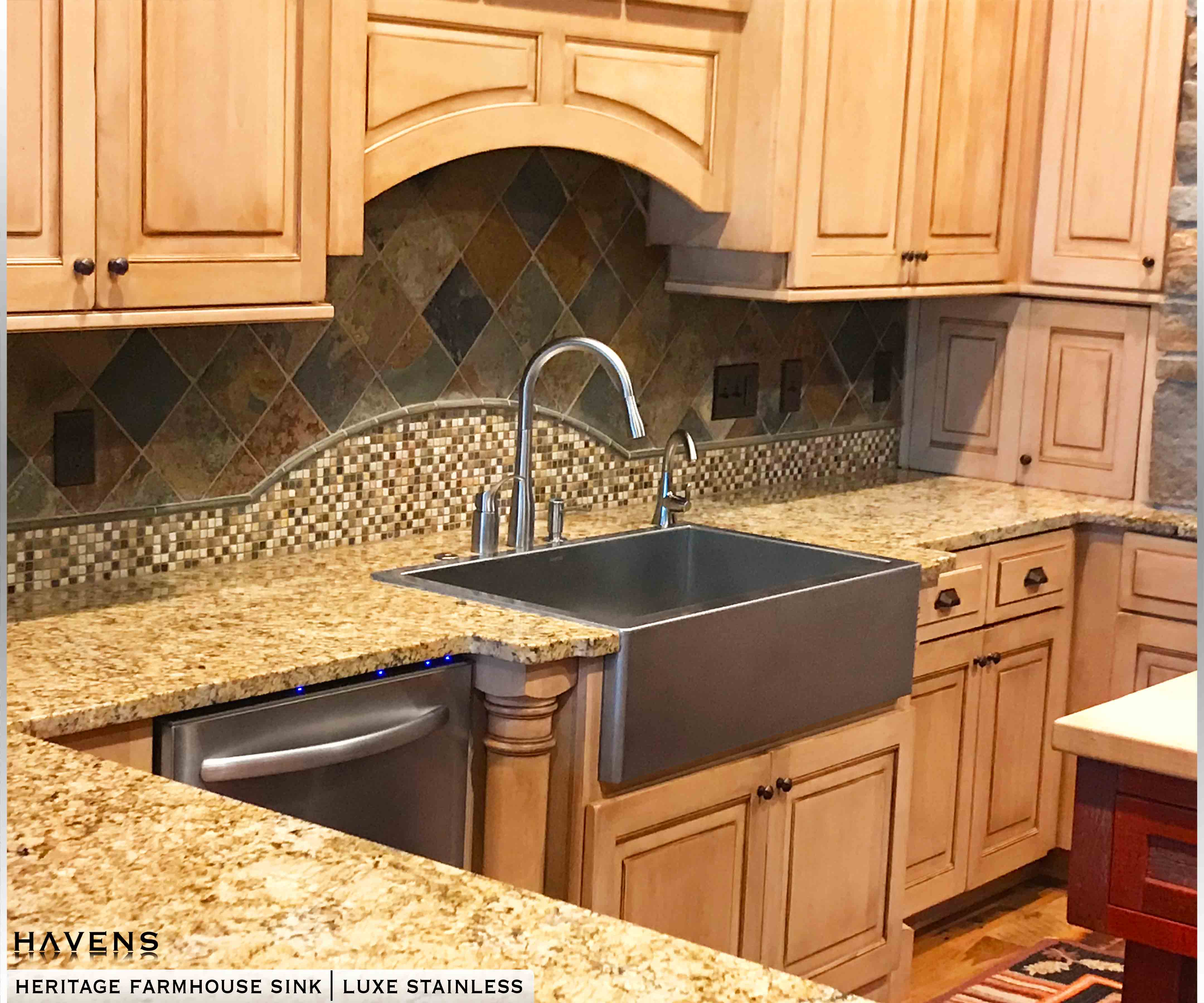 Custom Topmount Farmhouse Sink - Stainless - Havens | Luxury Metals