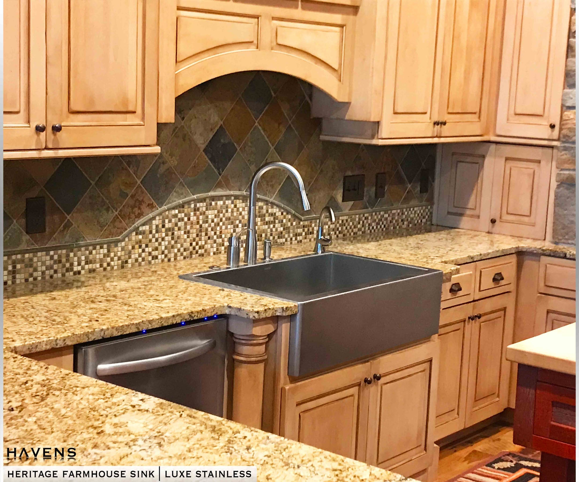 Custom Topmount Farmhouse Sink - Stainless - Havens | Luxury Metals