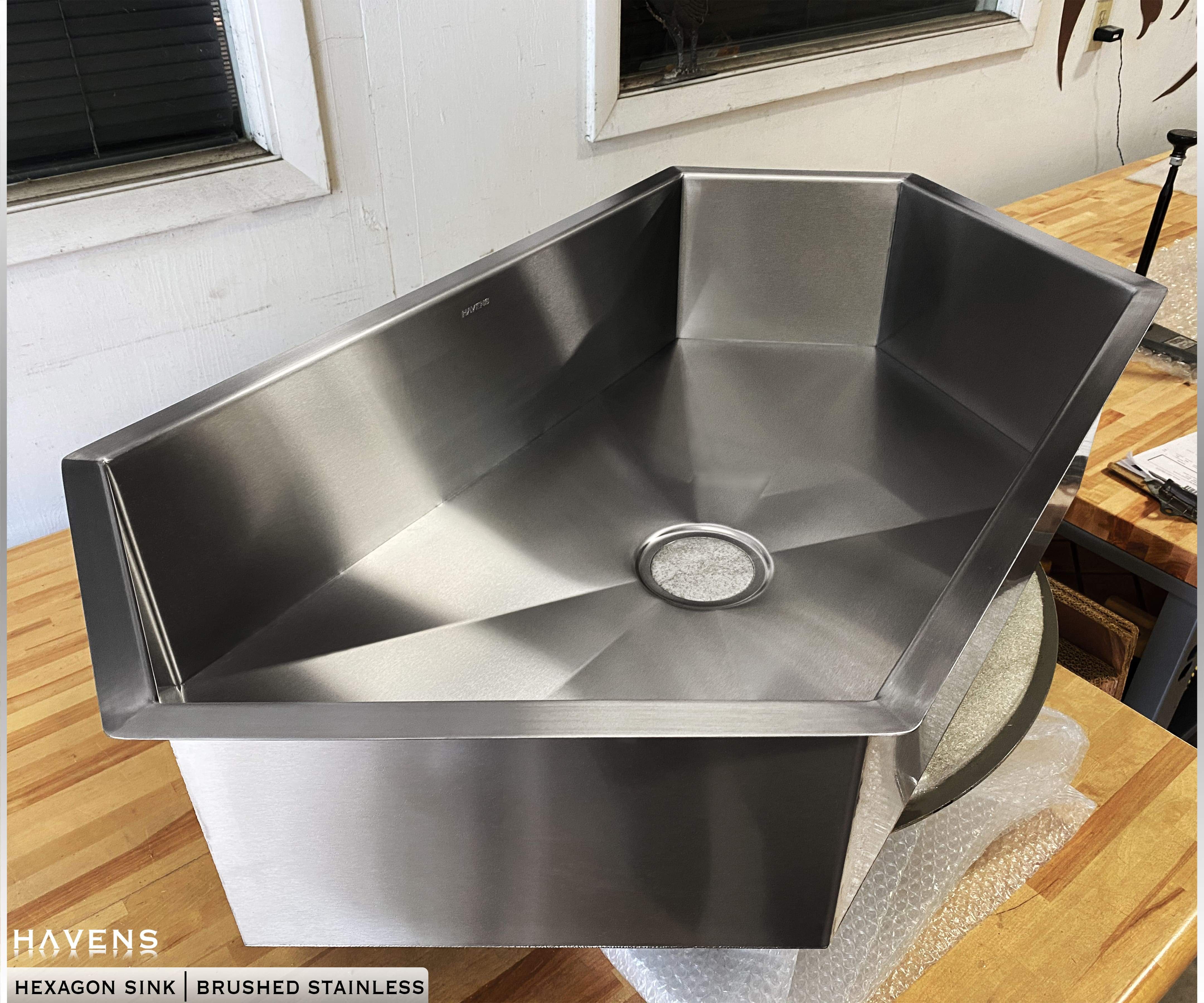 Custom Corner Sink - Stainless - Havens | Luxury Metals