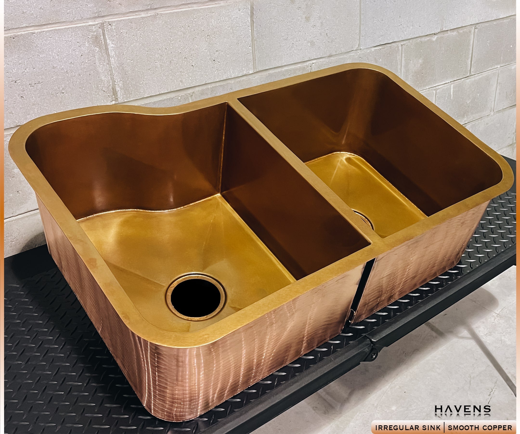 Custom Irregular Shape Sink - Pure Copper - Havens | Luxury Metals