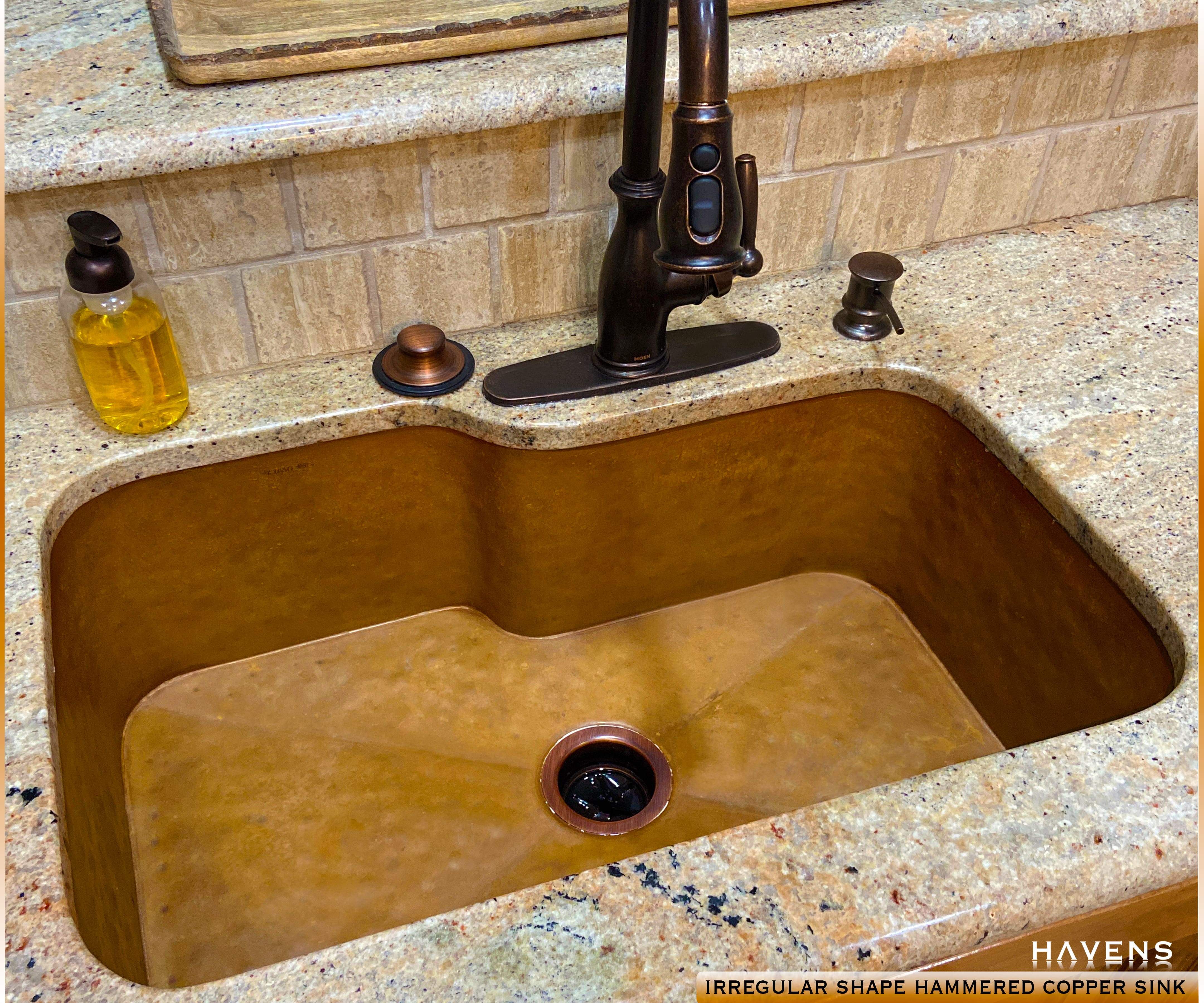 Custom Irregular Shape Sink - Pure Copper - Havens | Luxury Metals