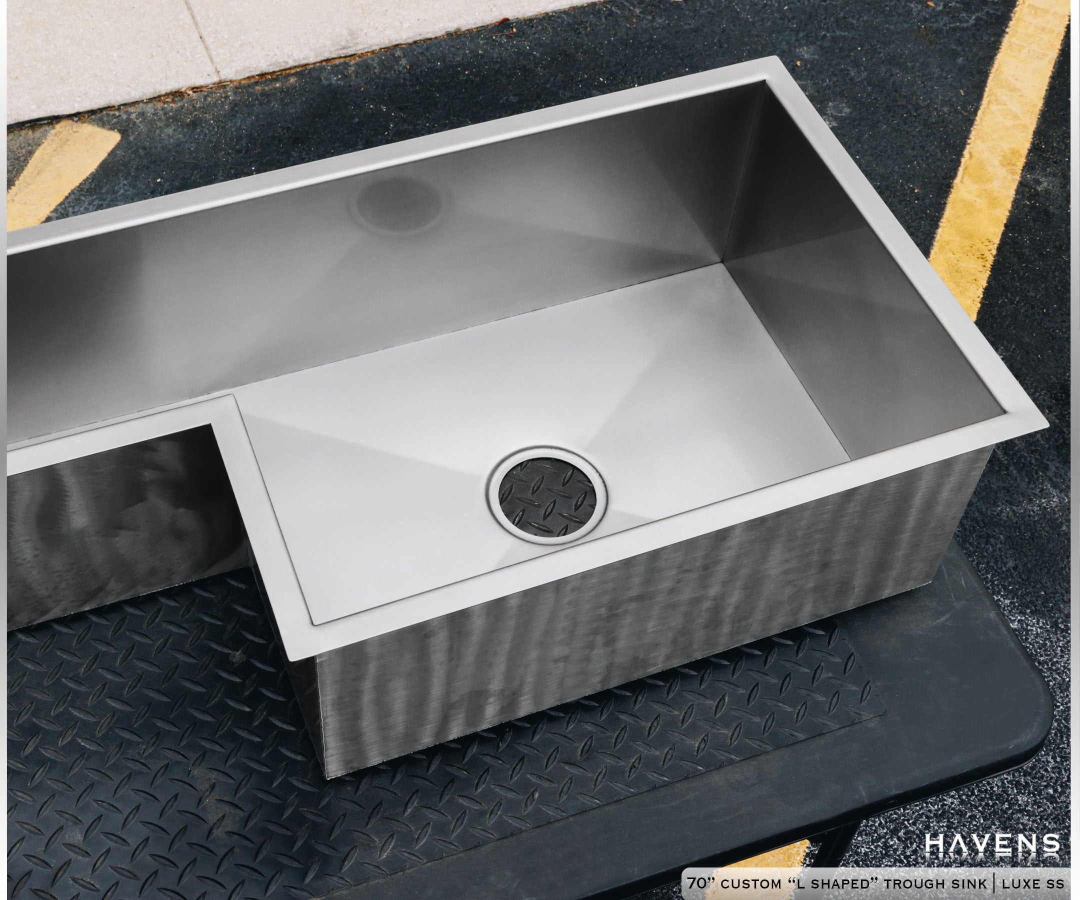 Custom Corner Sink - Stainless - Havens | Luxury Metals