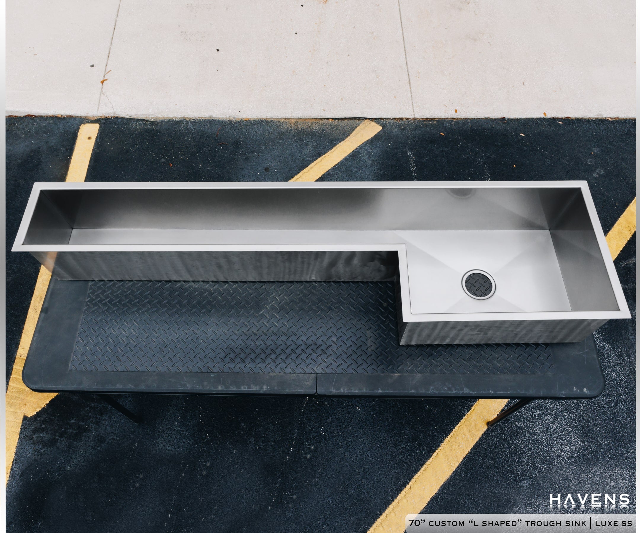 Custom Corner Sink - Stainless - Havens | Luxury Metals