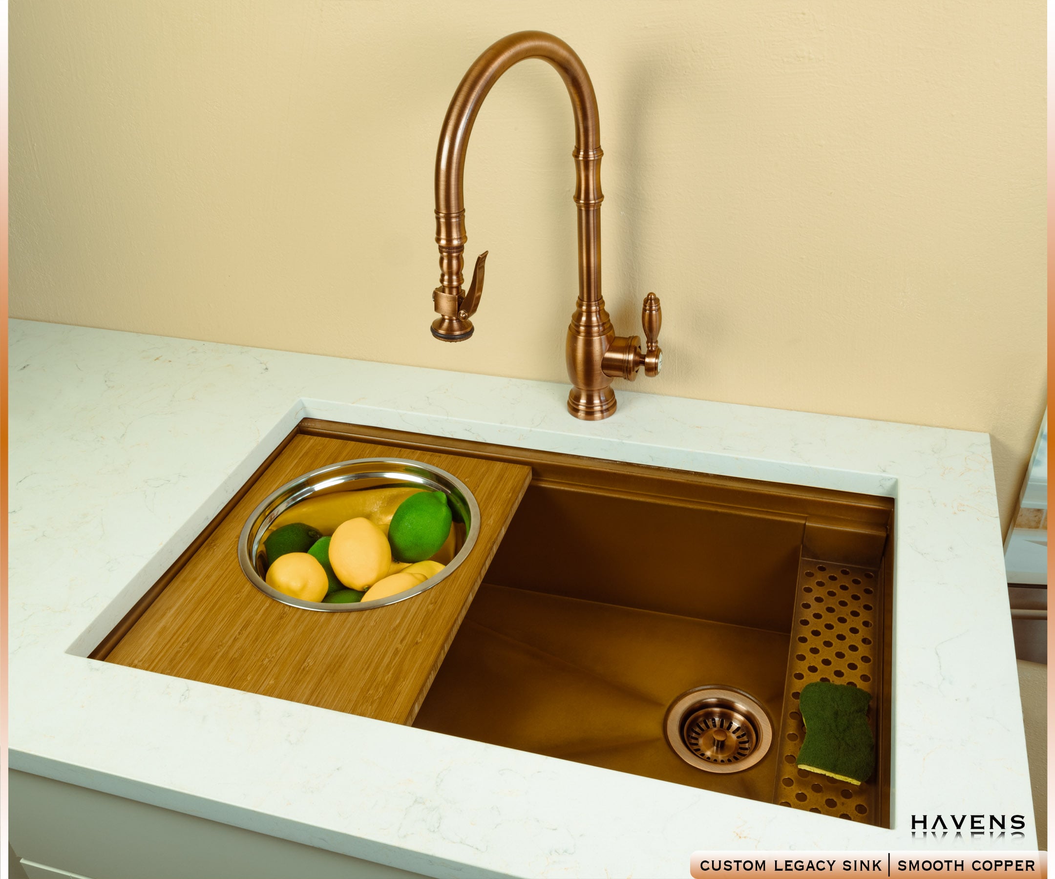 Legacy Undermount Sink - Pure Copper - Havens | Luxury Metals