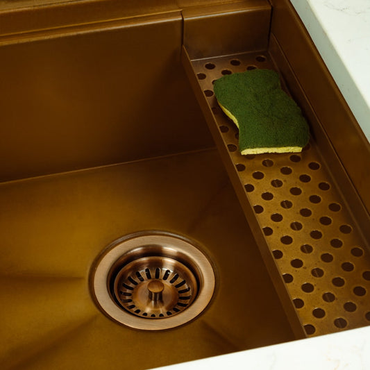 Sponge Caddy with drying sponge on advanced workstation sink 