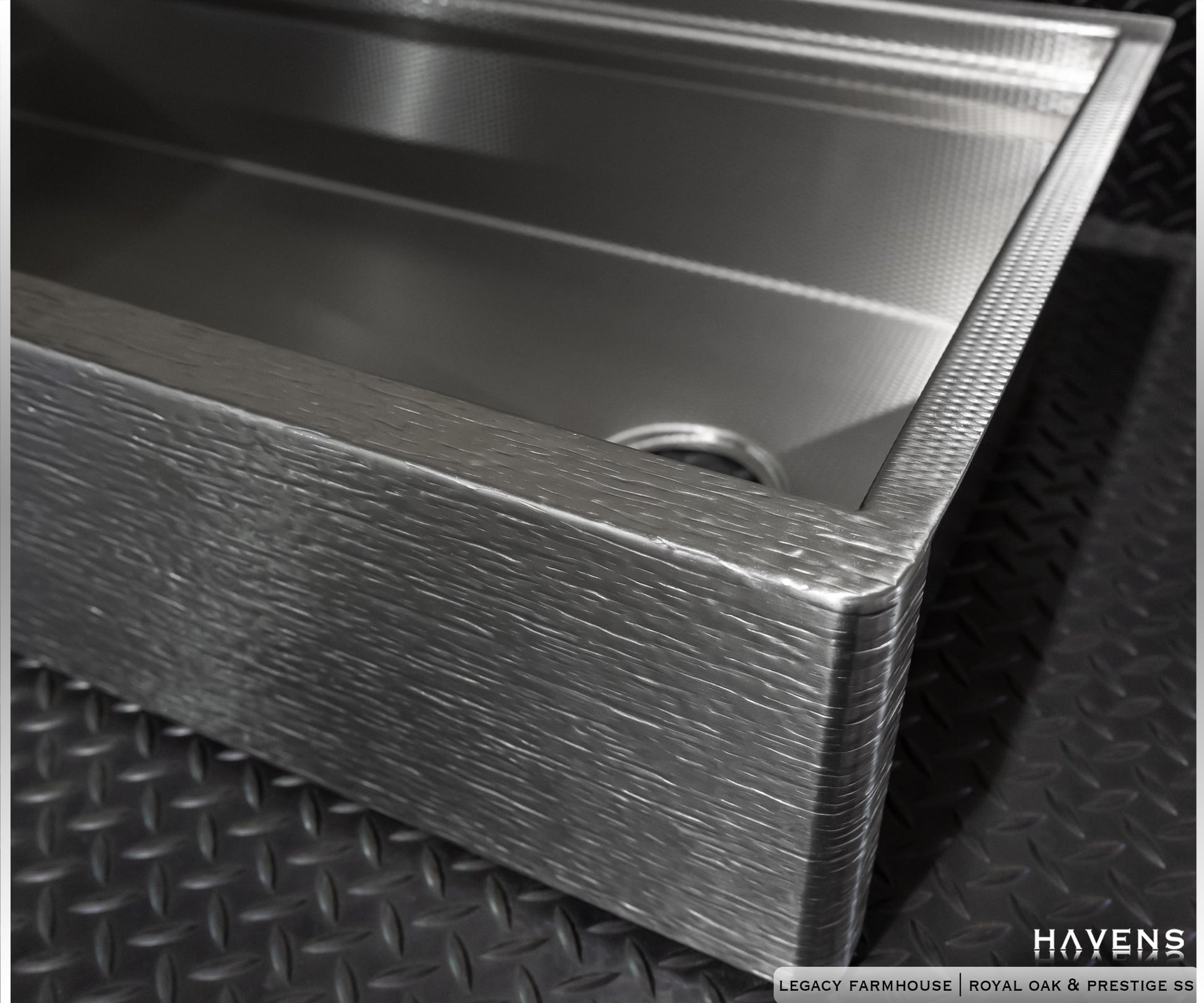 Legacy Farmhouse Sink - Split Finish Stainless - Havens | Luxury Metals