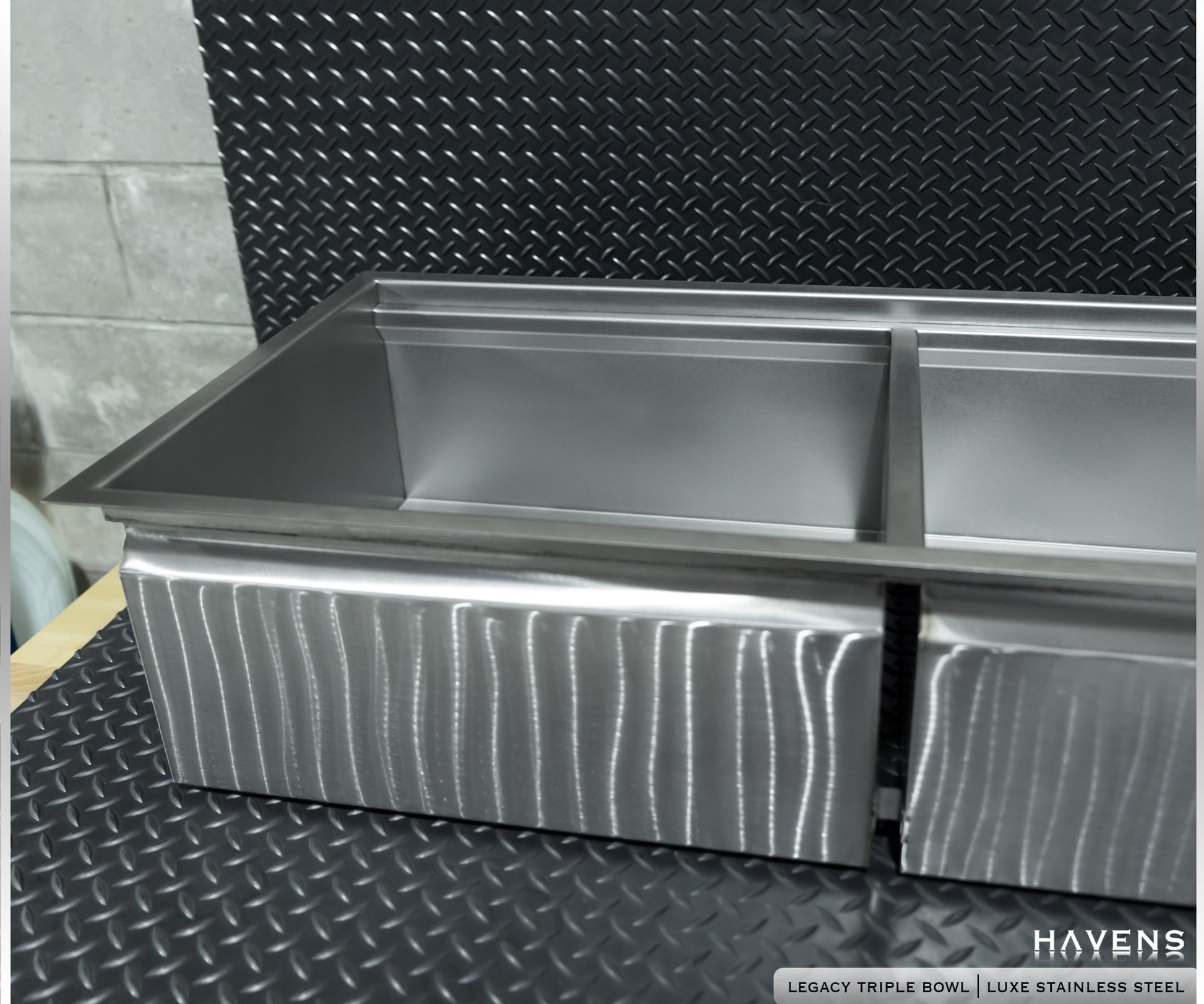 Triple Bowl Sink - Stainless Steel - Havens | Luxury Metals