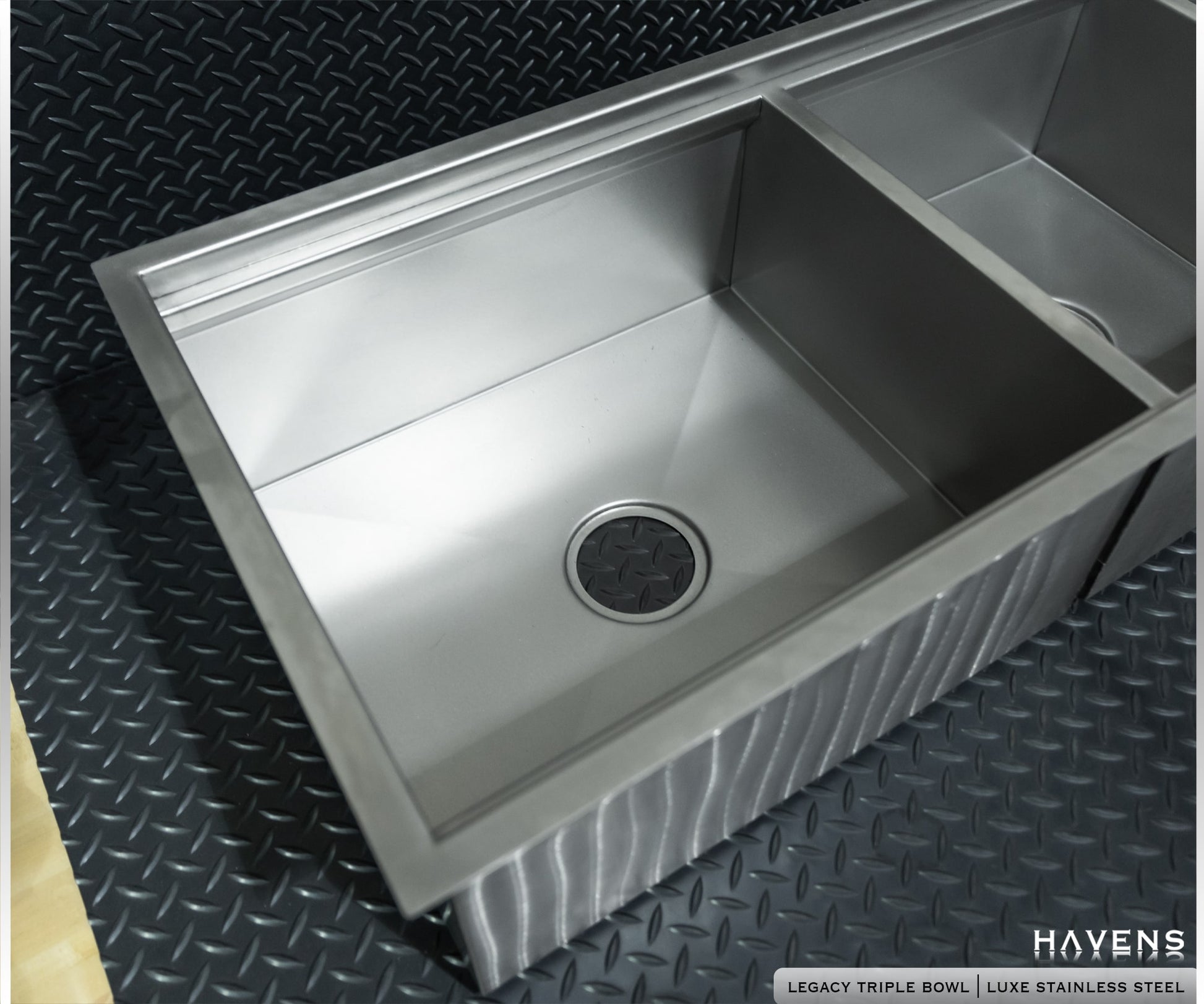 Triple Bowl Sink - Stainless Steel - Havens | Luxury Metals