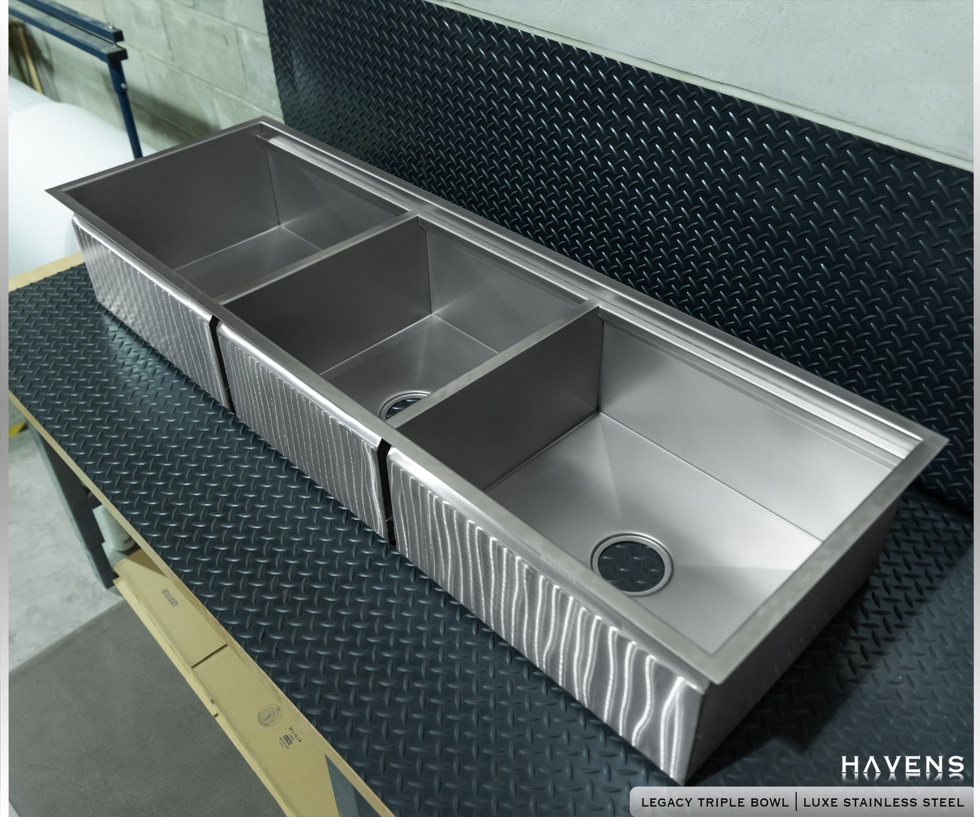 Triple Bowl Sink - Stainless Steel - Havens | Luxury Metals