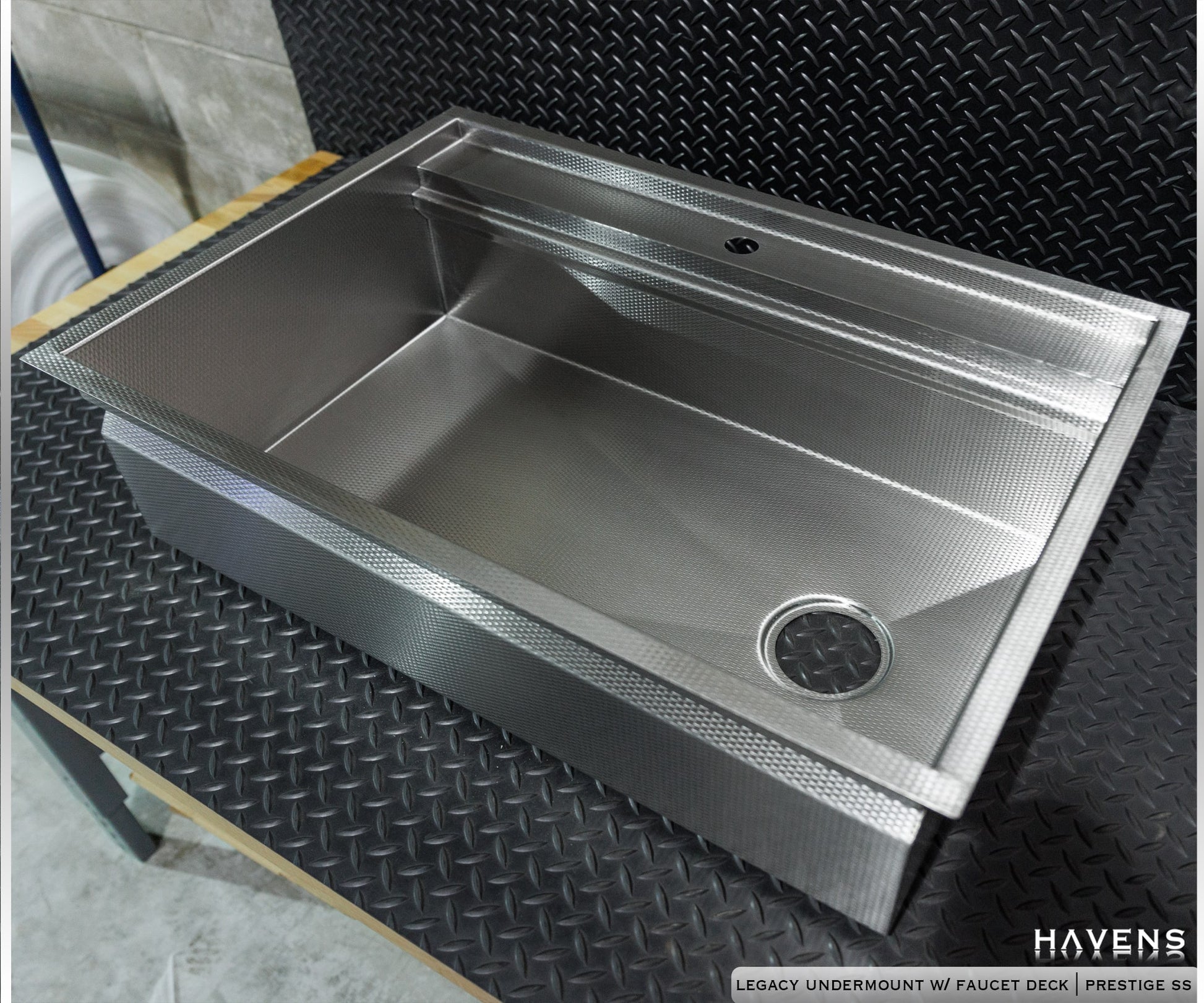 Custom Undermount Sink (Faucet Deck) - Stainless - Havens | Luxury Metals