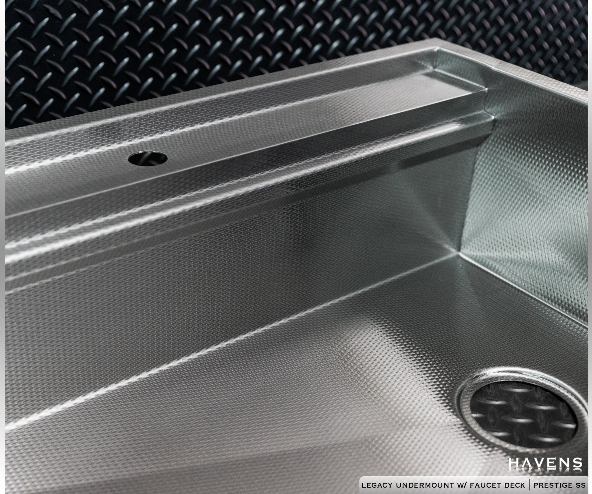 Custom Undermount Sink (Faucet Deck) - Stainless - Havens | Luxury Metals