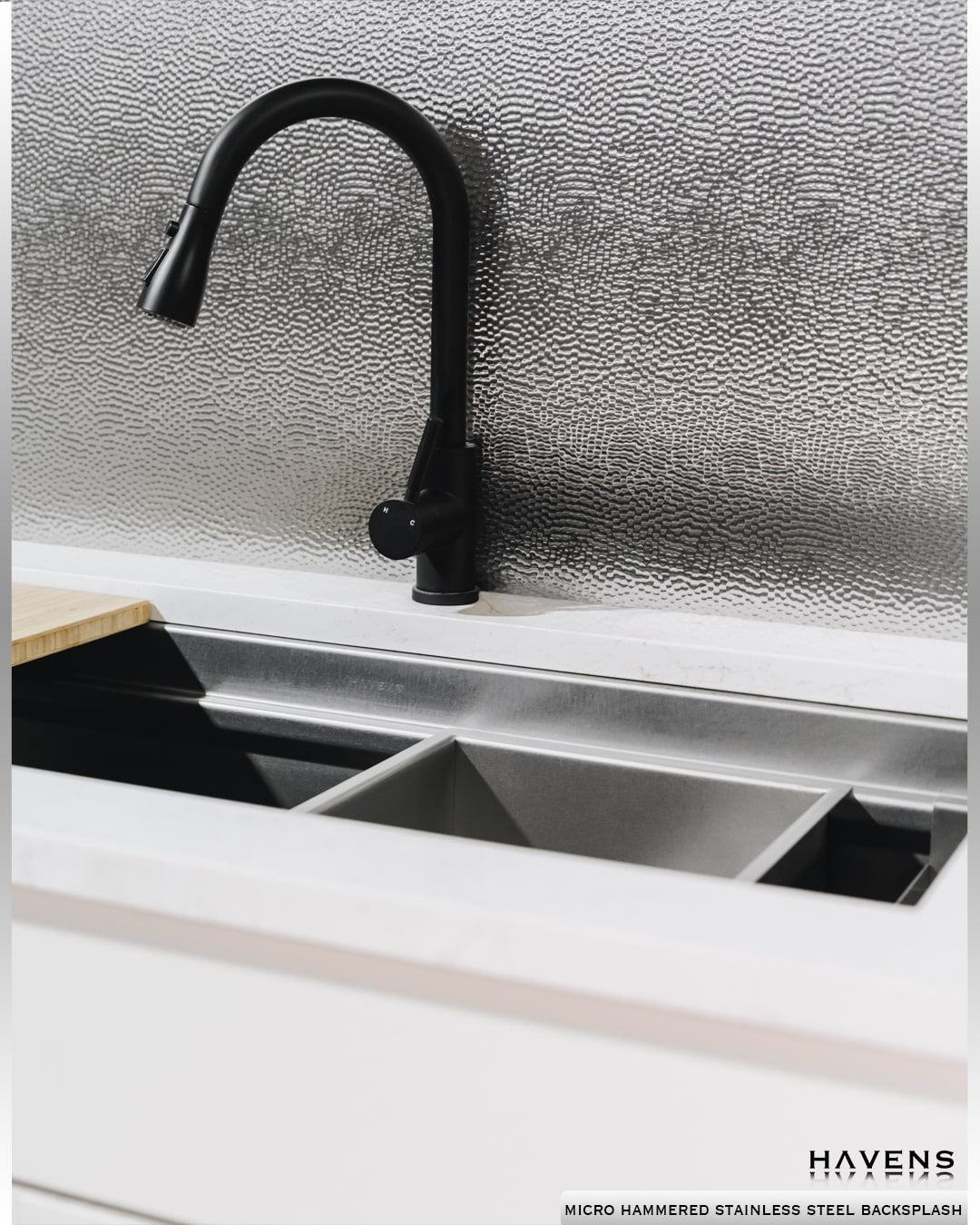 Stainless Steel Backsplash - Custom Size - Havens | Luxury Metals