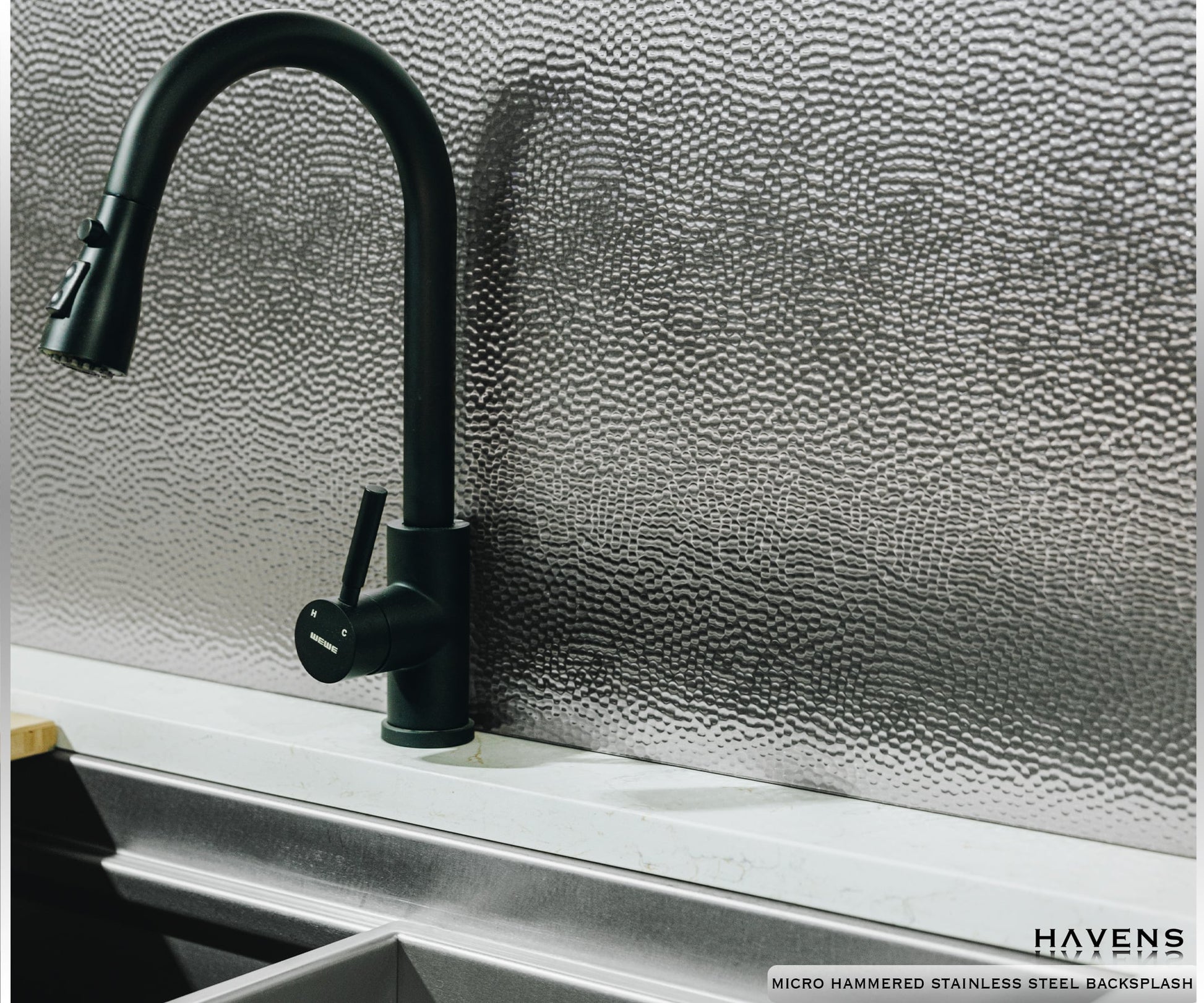 Stainless Steel Backsplash - Custom Size - Havens | Luxury Metals