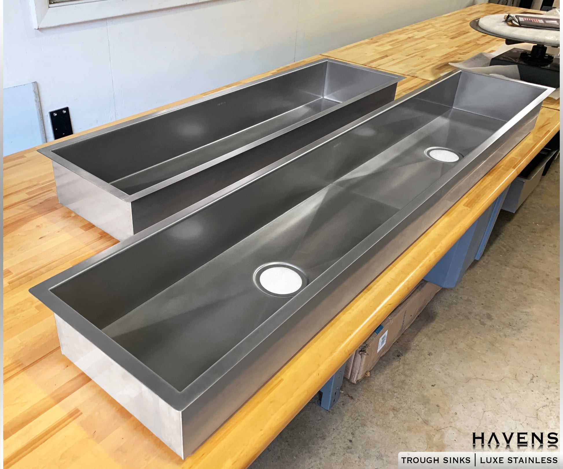 Custom Trough Sink - Stainless - Havens | Luxury Metals