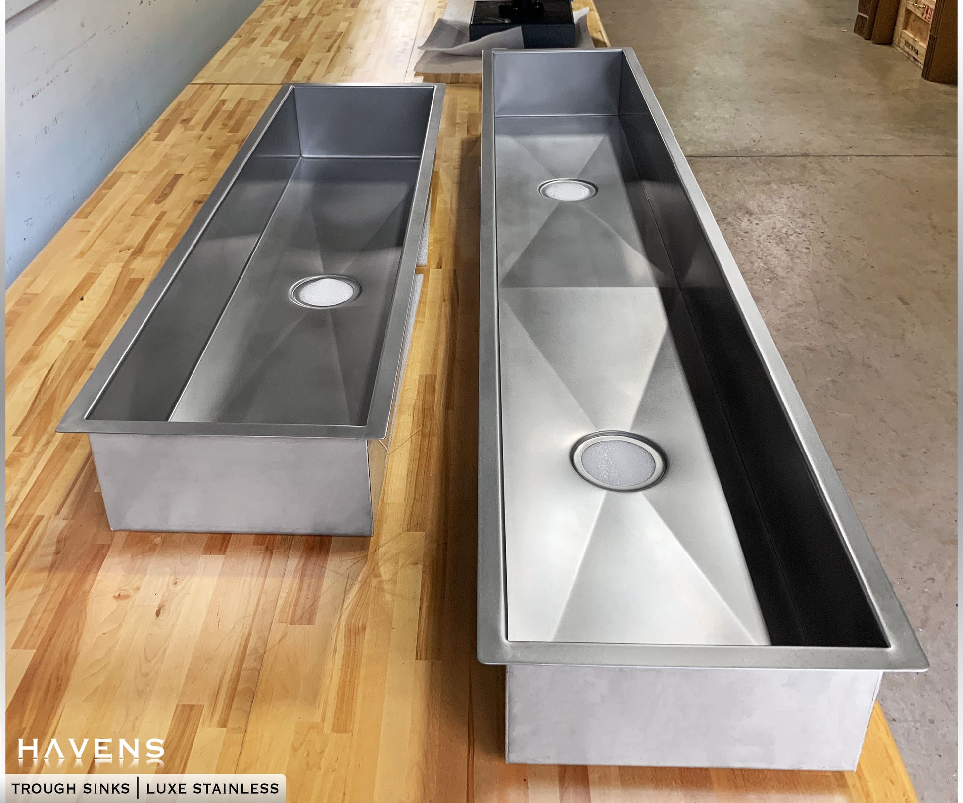 Custom Trough Sink - Stainless - Havens | Luxury Metals