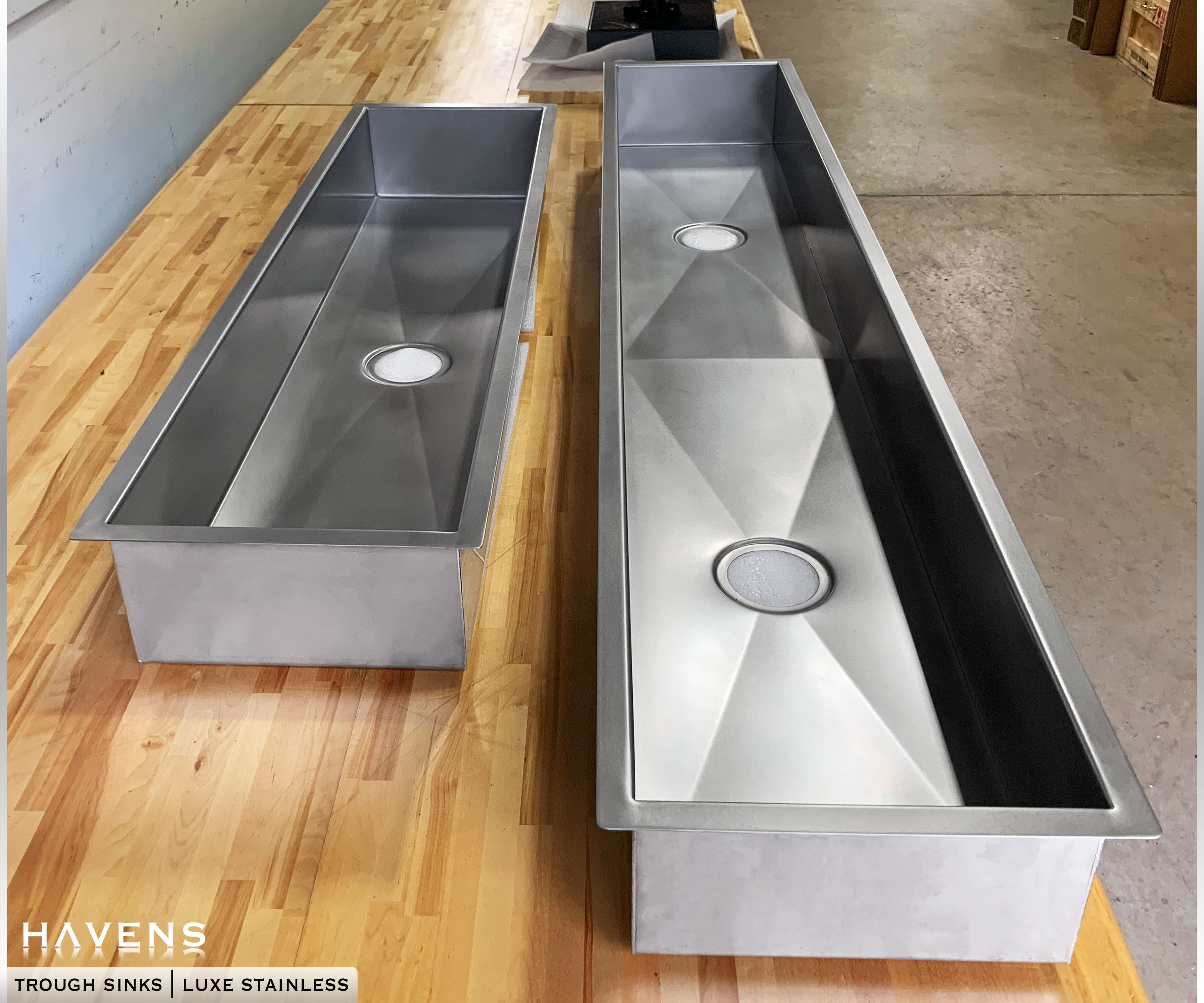 Custom Trough Sink - Custom Size - USA Stainless - Havens | Luxury Metals