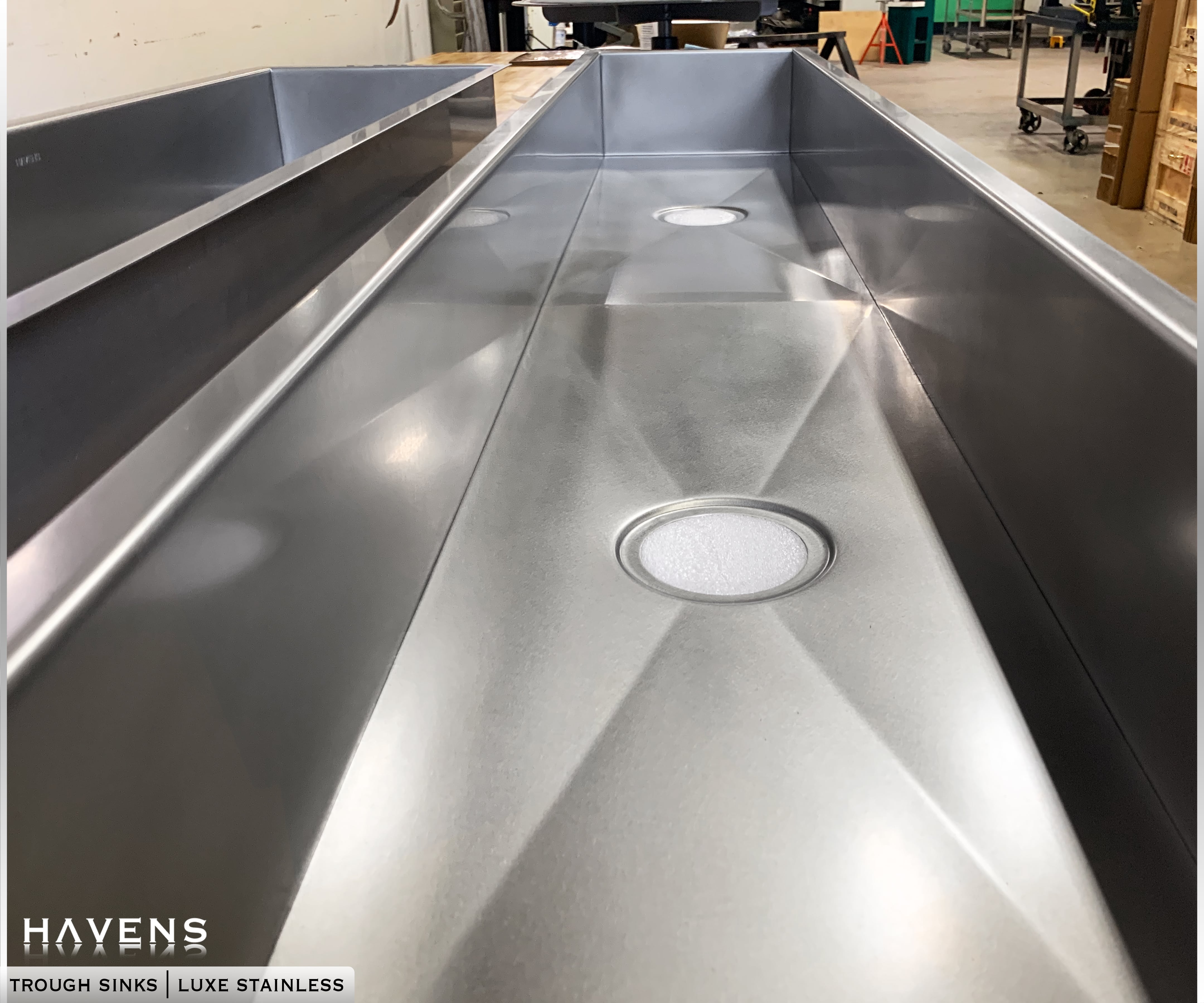 Custom Trough Sink - Stainless - Havens | Luxury Metals
