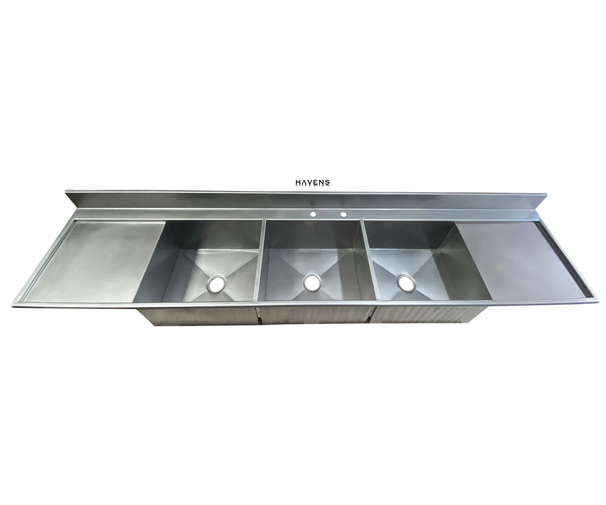 Custom Double Drainboard Sink - Stainless - Havens | Luxury Metals