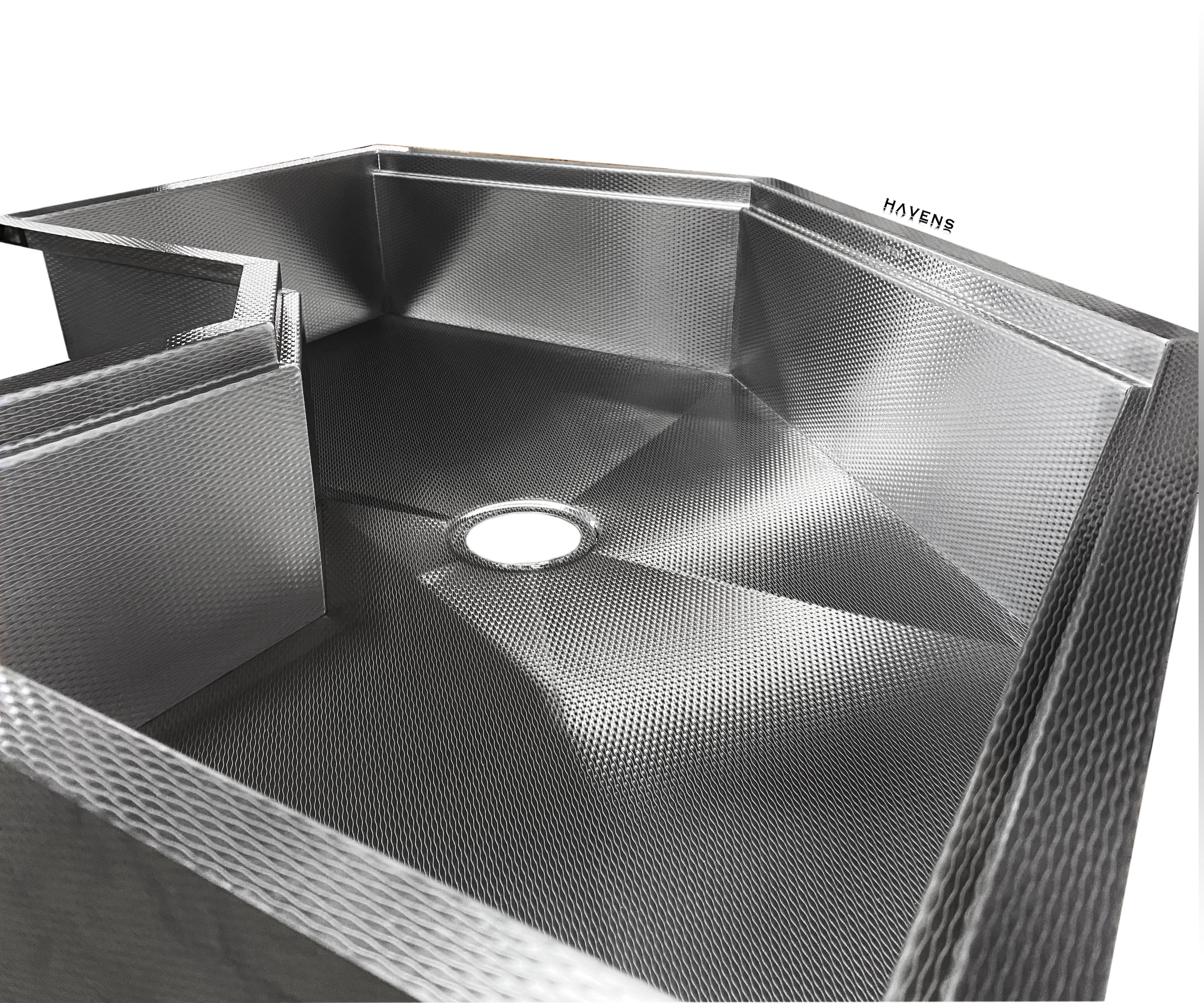 Custom Corner Sink - Stainless - Havens | Luxury Metals