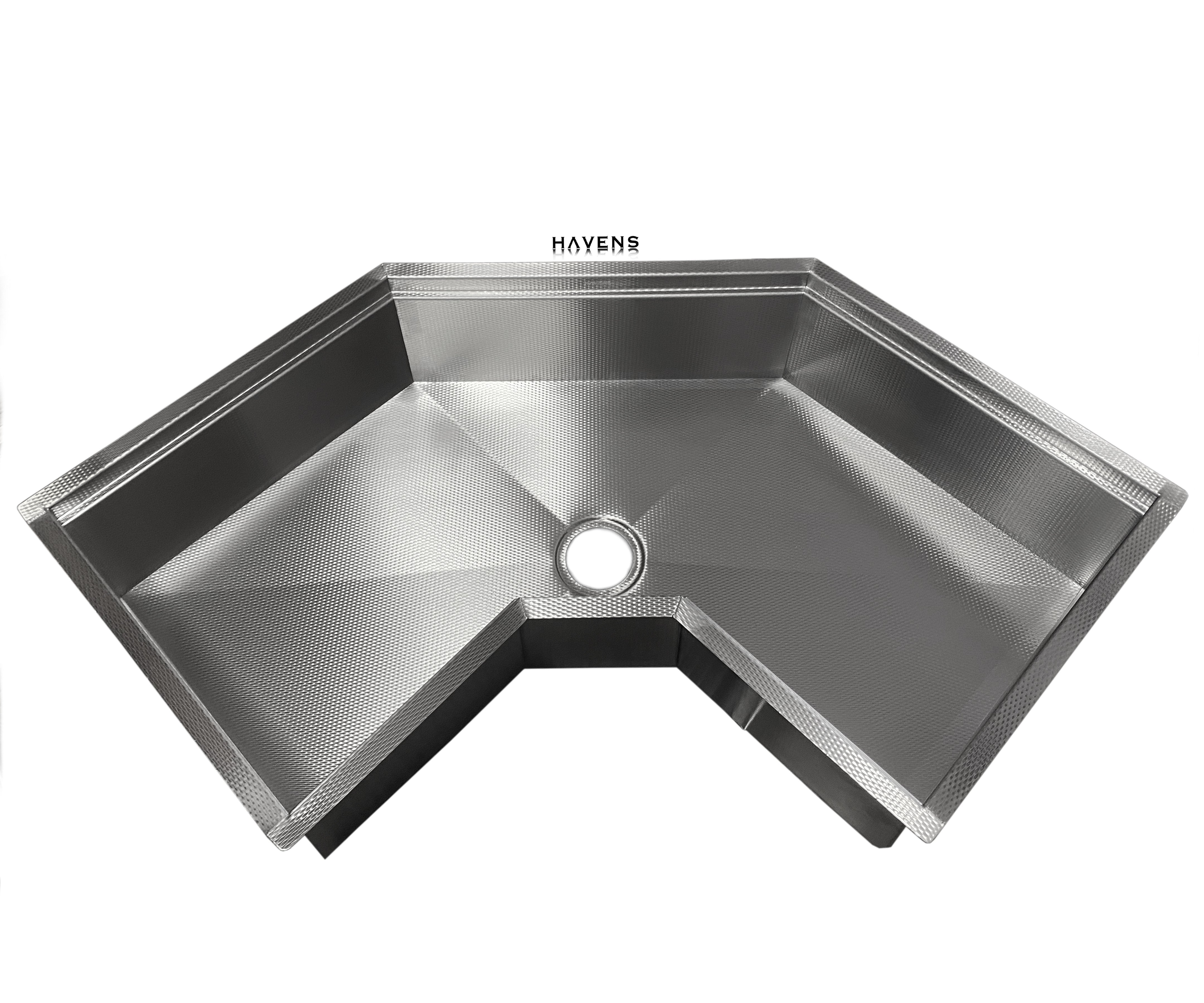 Custom Corner Sink - Stainless - Havens | Luxury Metals