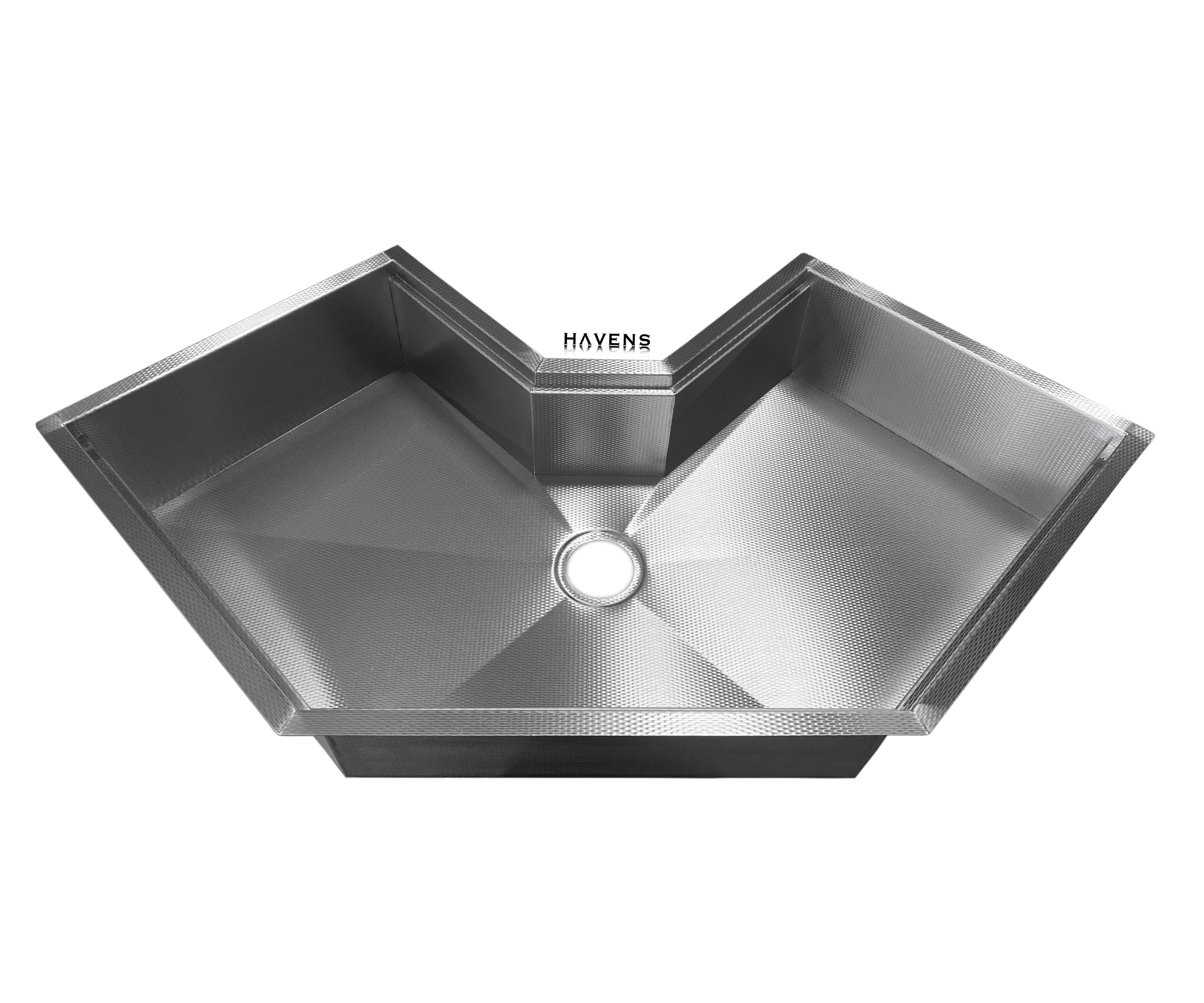 Custom Corner Sink - Stainless - Havens | Luxury Metals