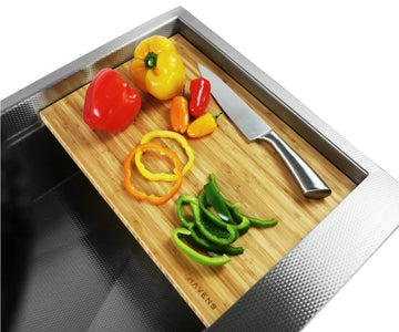 Sliding cutting board for Havens stainless sink