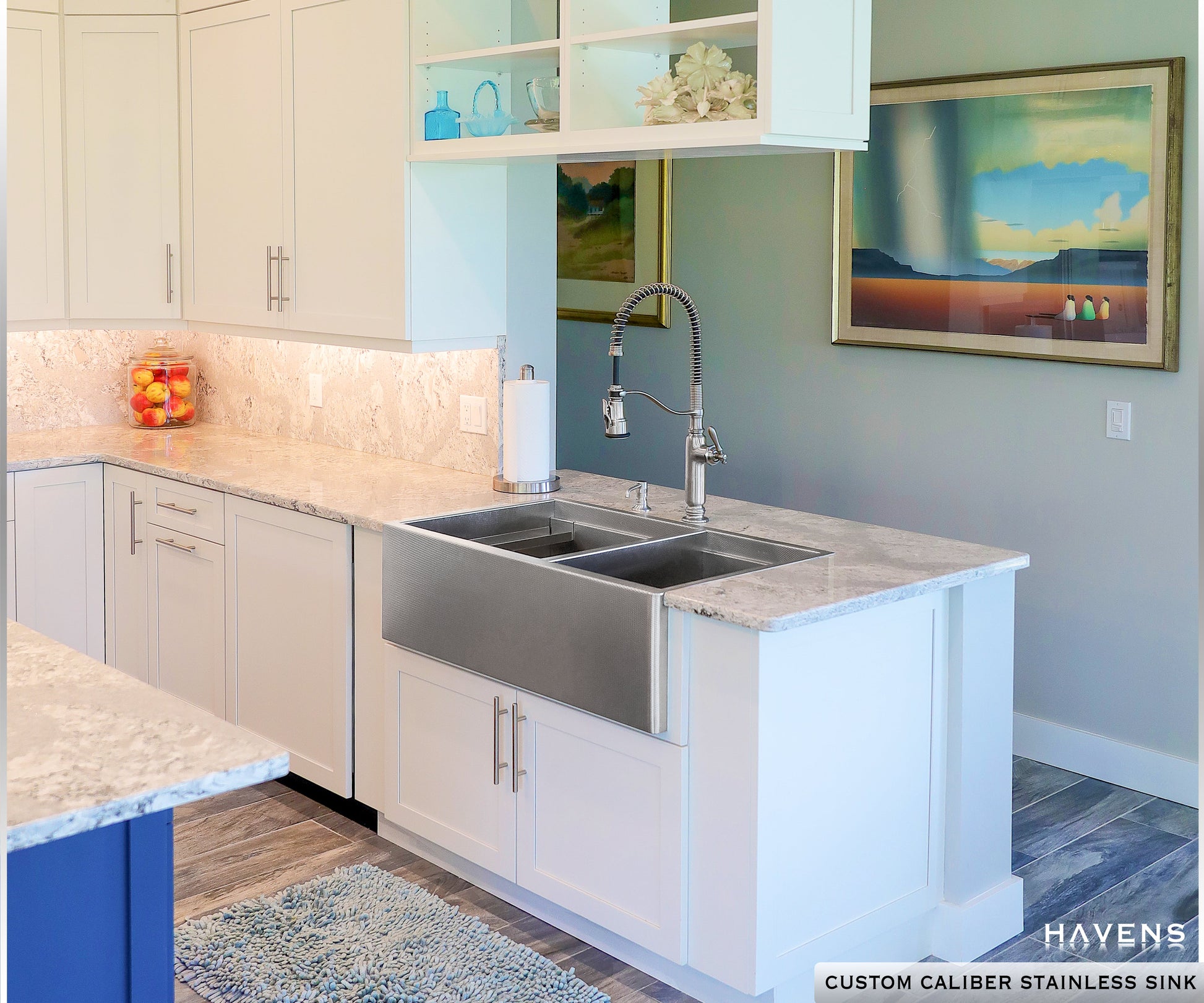 Double-Bowl Farmhouse Sink - Stainless Steel - Havens | Luxury Metals