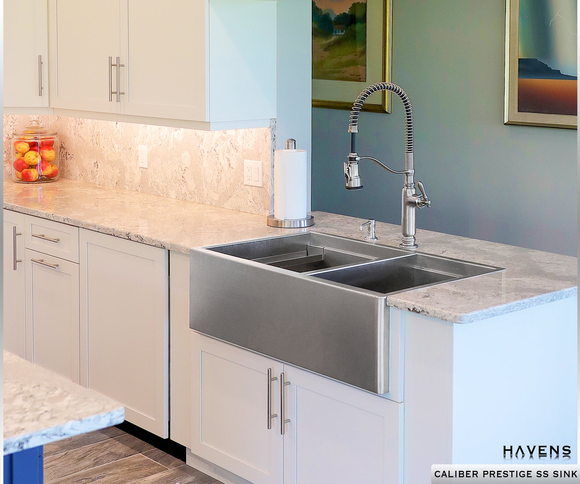 Double-Bowl Farmhouse Sink - Stainless Steel - Havens | Luxury Metals