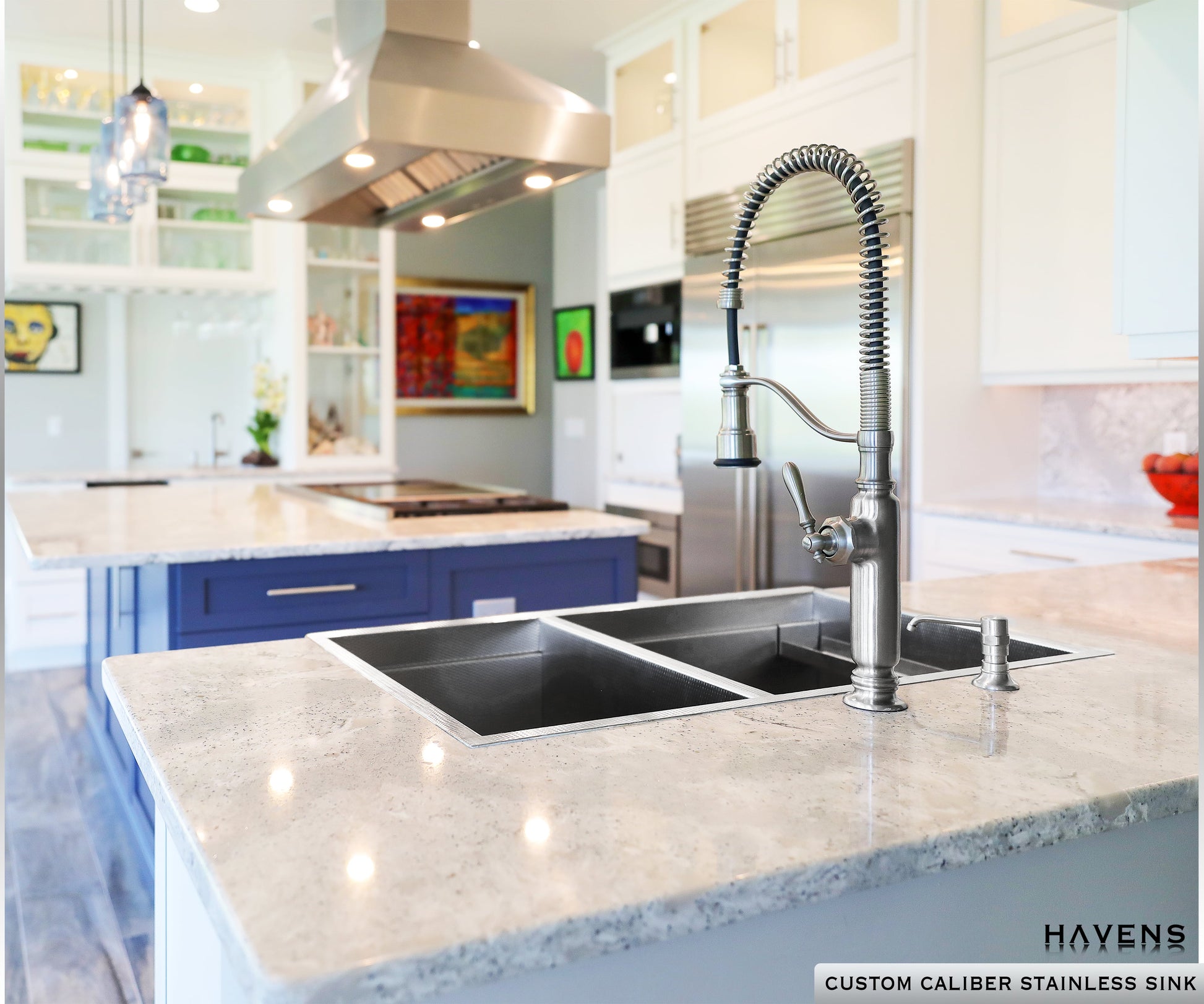 Double-Bowl Farmhouse Sink - Stainless Steel - Havens | Luxury Metals