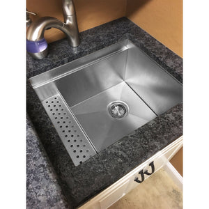 Textured stainless steel utility sink