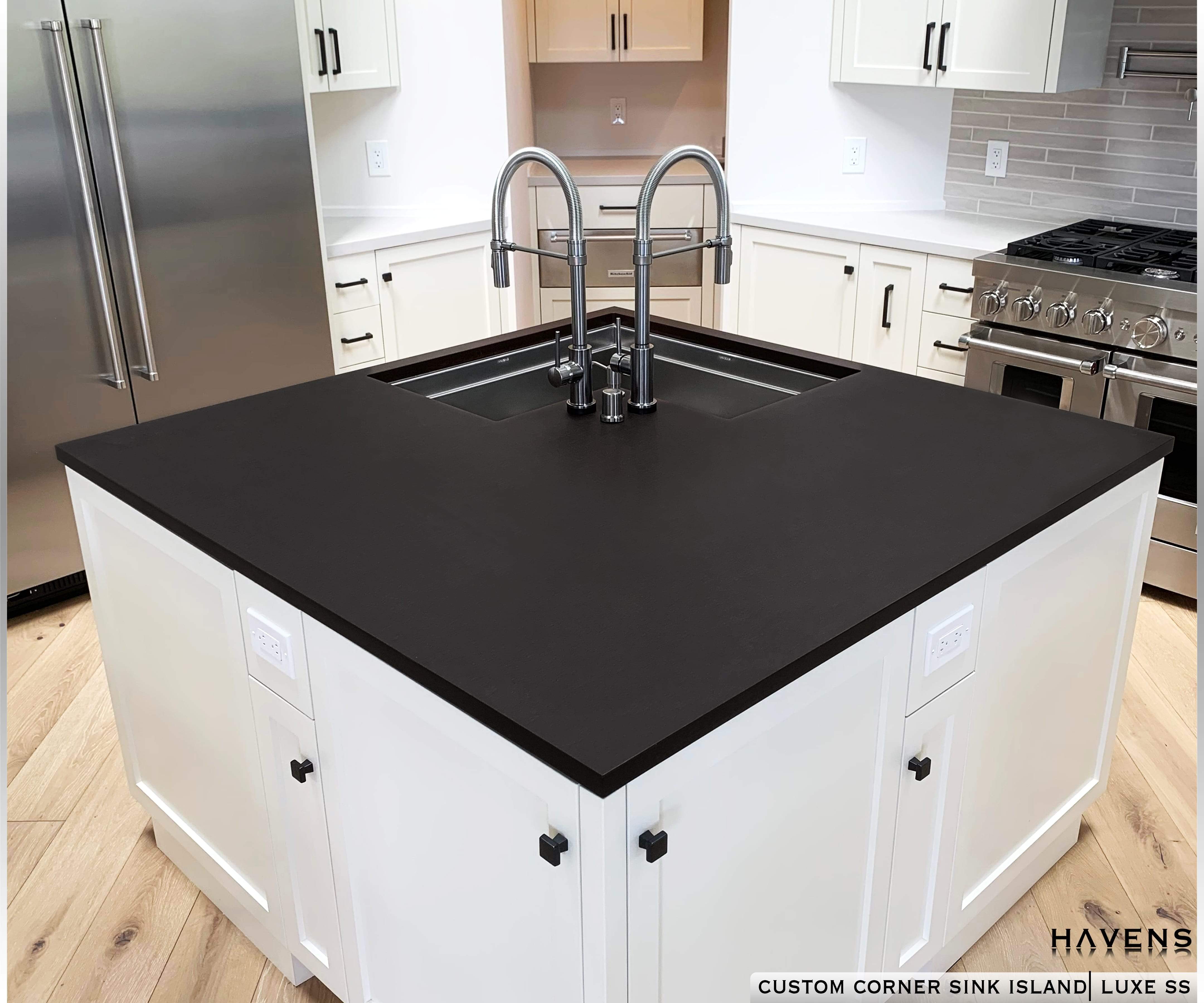 Custom Corner Sink - Stainless - Havens | Luxury Metals