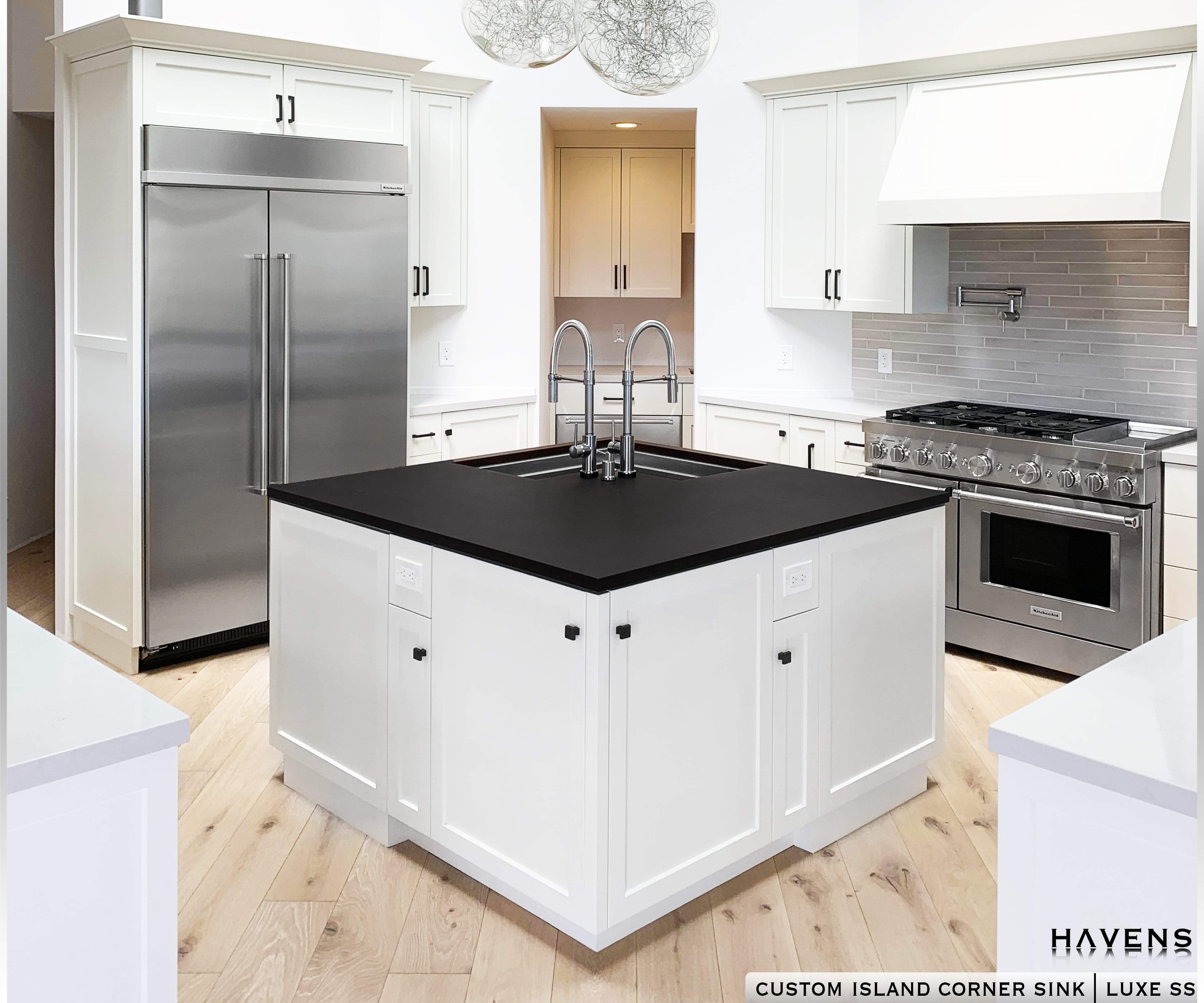Custom Corner Sink - Stainless - Havens | Luxury Metals