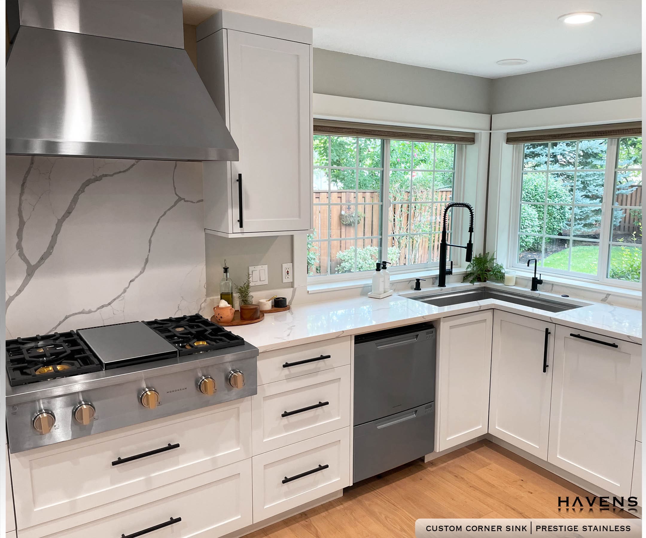 Custom Corner Sink - Stainless - Havens | Luxury Metals