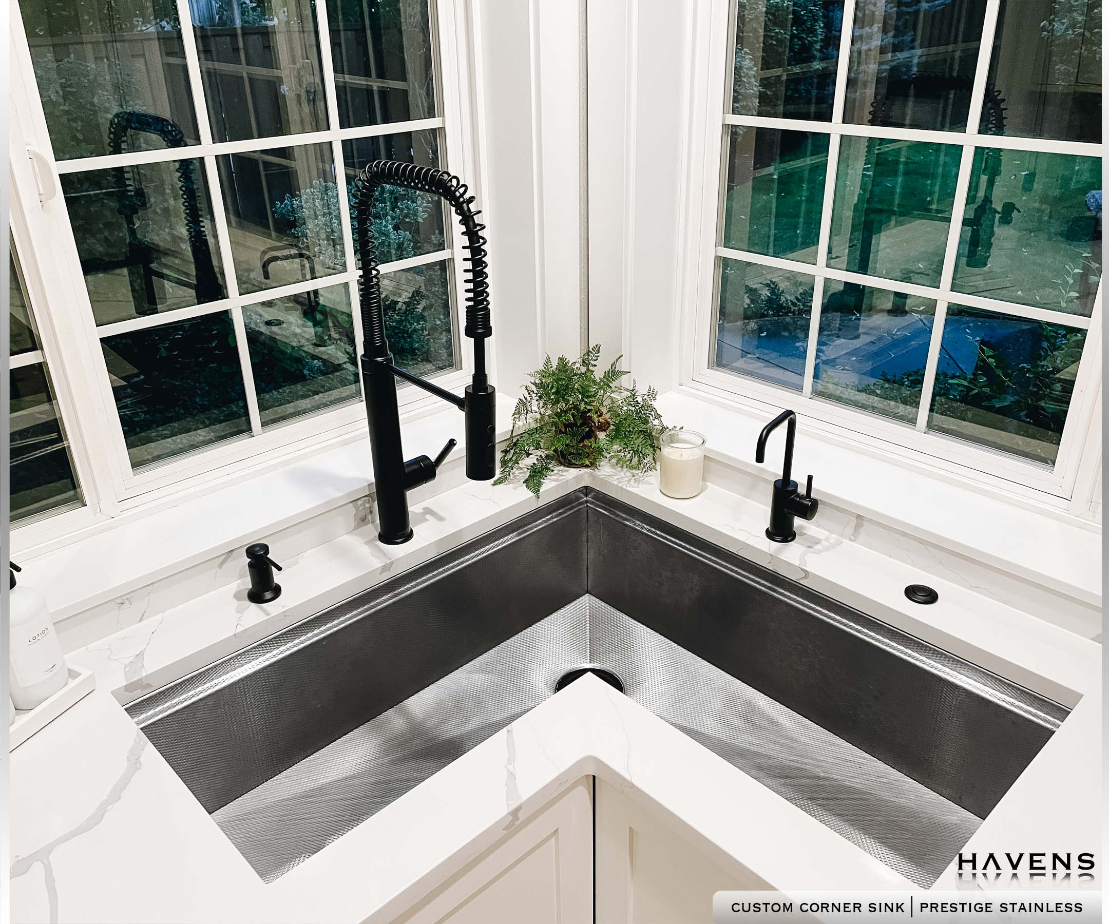 Custom Corner Sink - Stainless - Havens | Luxury Metals