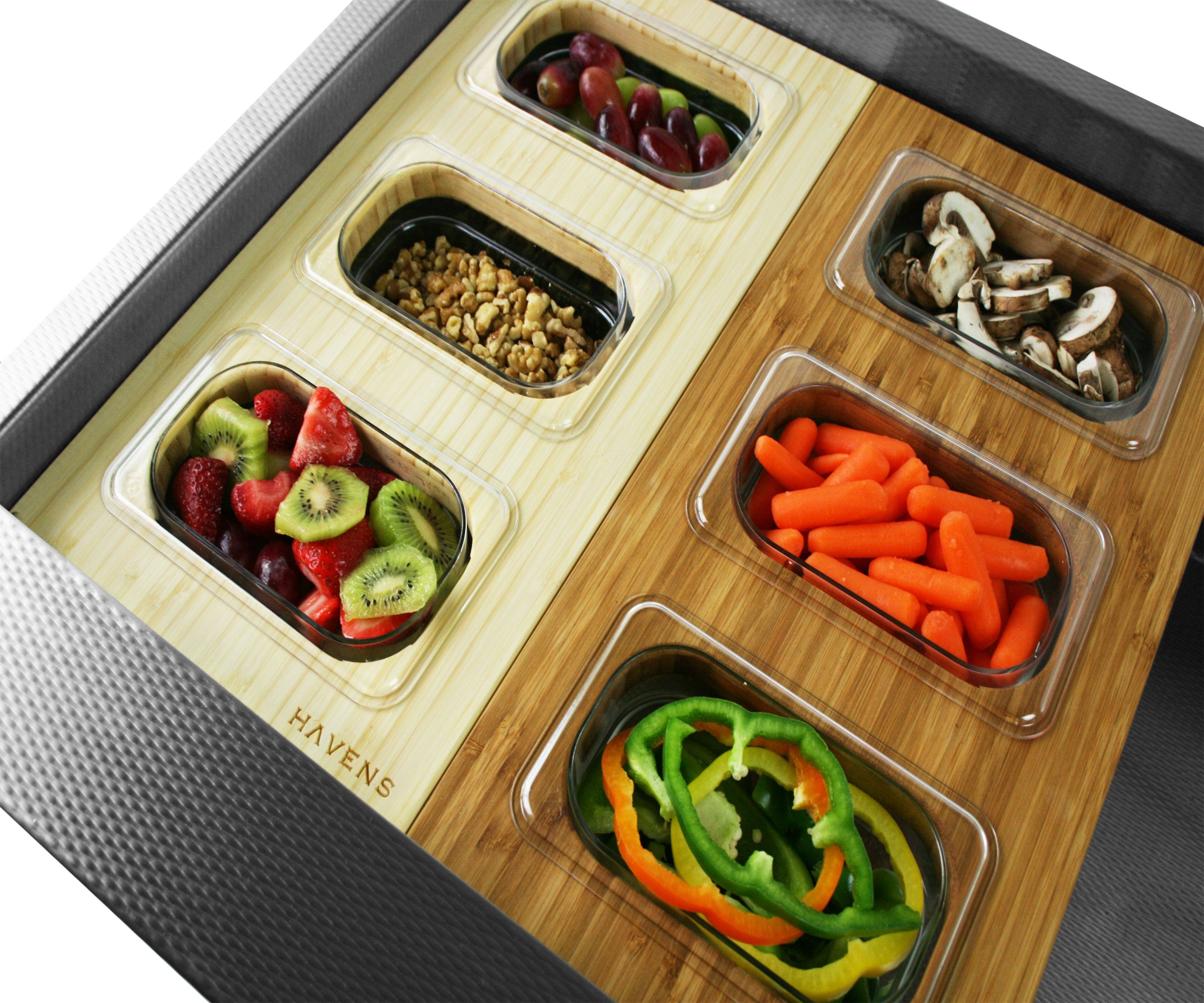 Cutting Board - Triple Container Serving Board