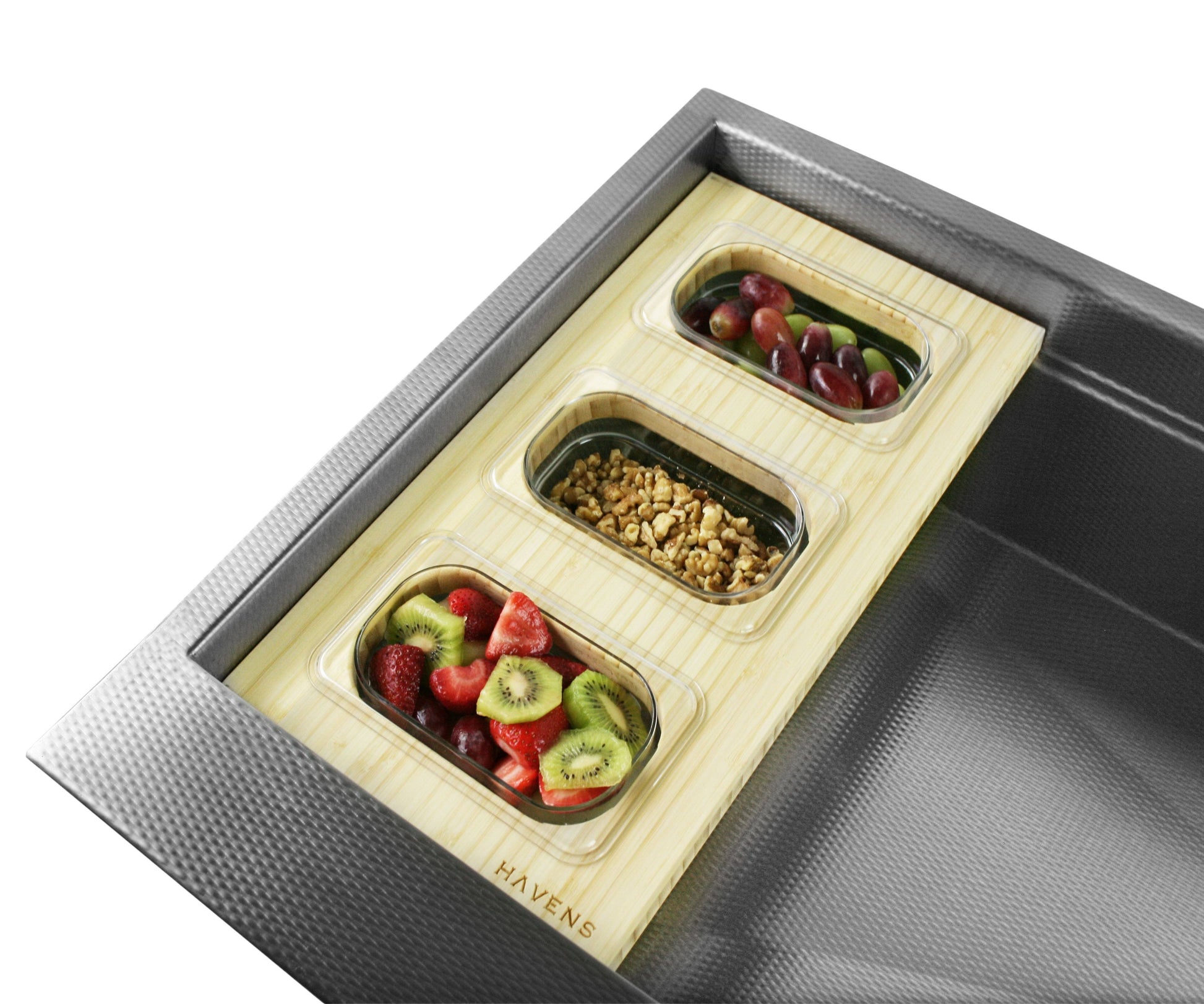 Cutting Board - Triple Container Serving Board