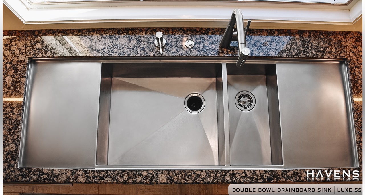 Custom Double Drainboard Sink