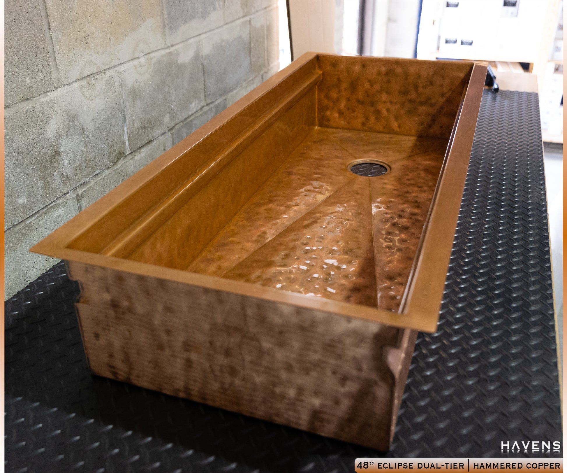 Eclipse Dual-Tier Sink - Pure Copper - Havens | Luxury Metals