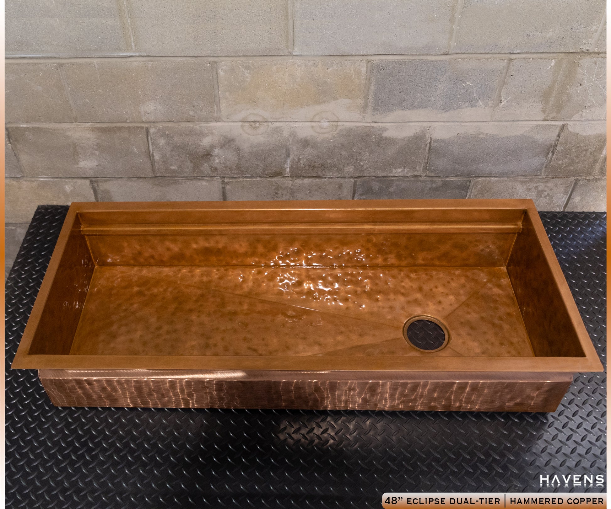 Eclipse Dual-Tier Sink - Pure Copper - Havens | Luxury Metals