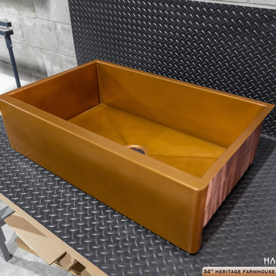 Heritage Farmhouse Sink - Pure Copper - Havens | Luxury Metals