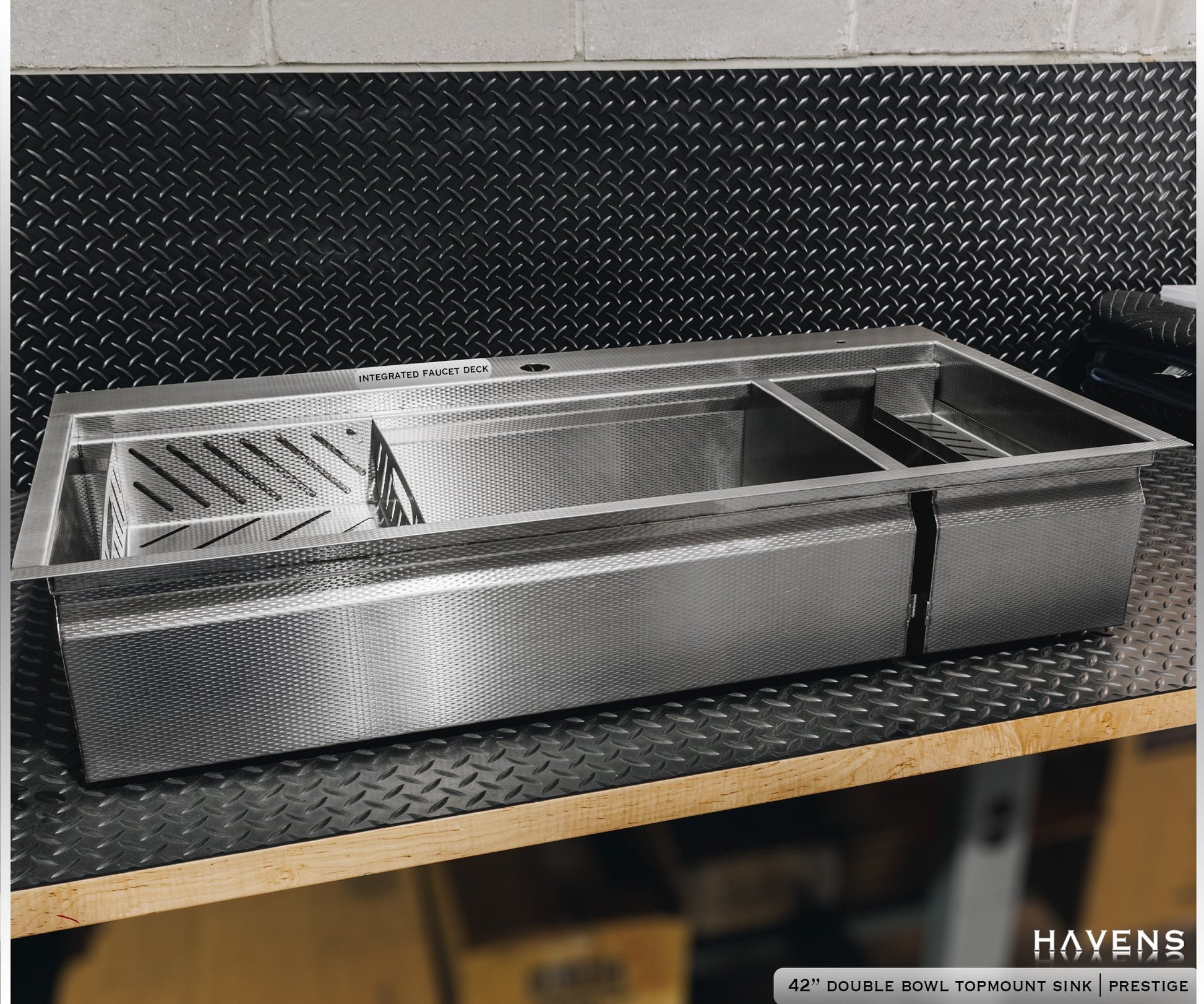 Double-Bowl Sink - Stainless Steel - Havens | Luxury Metals