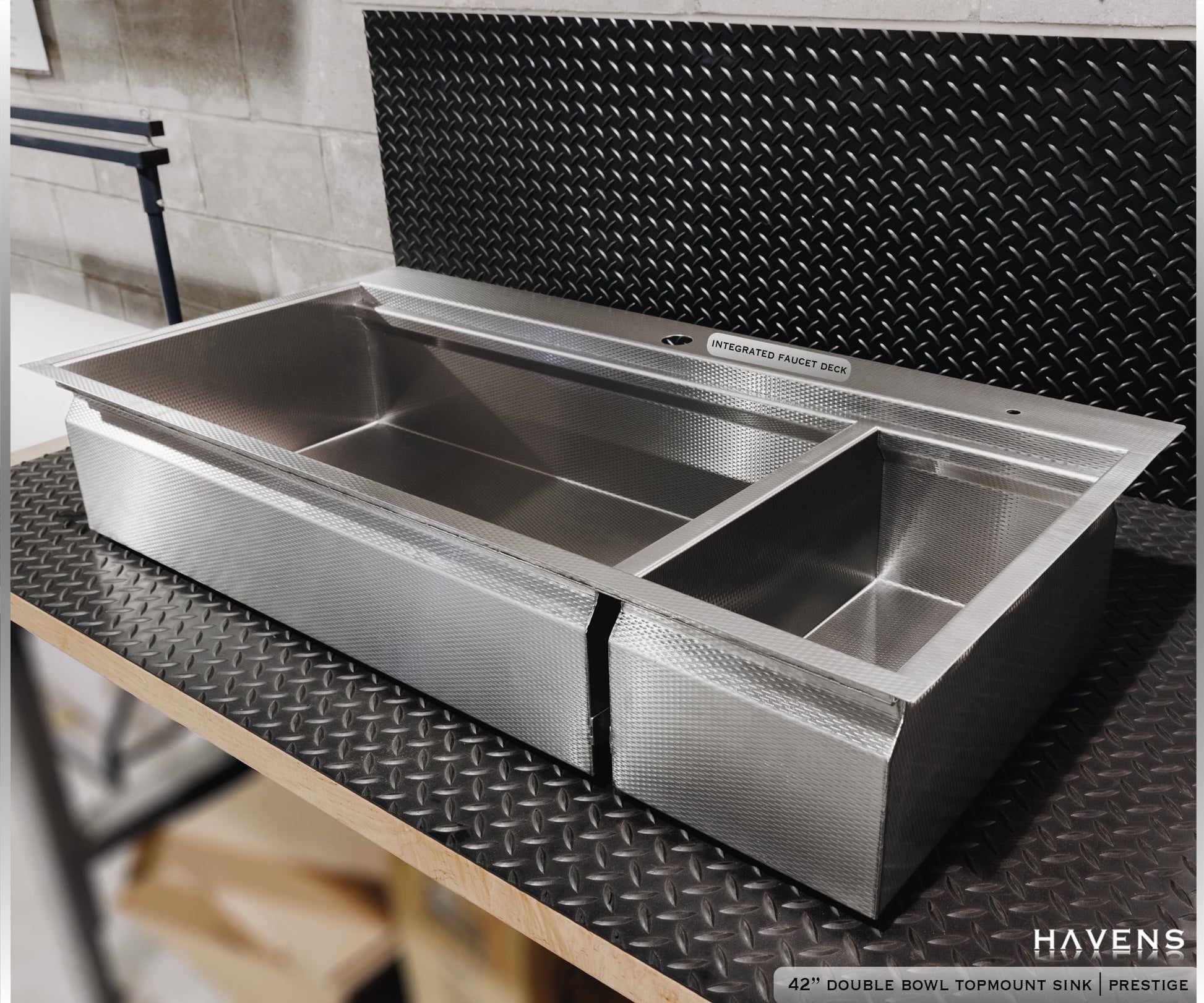 Double-Bowl Sink - Stainless Steel - Havens | Luxury Metals